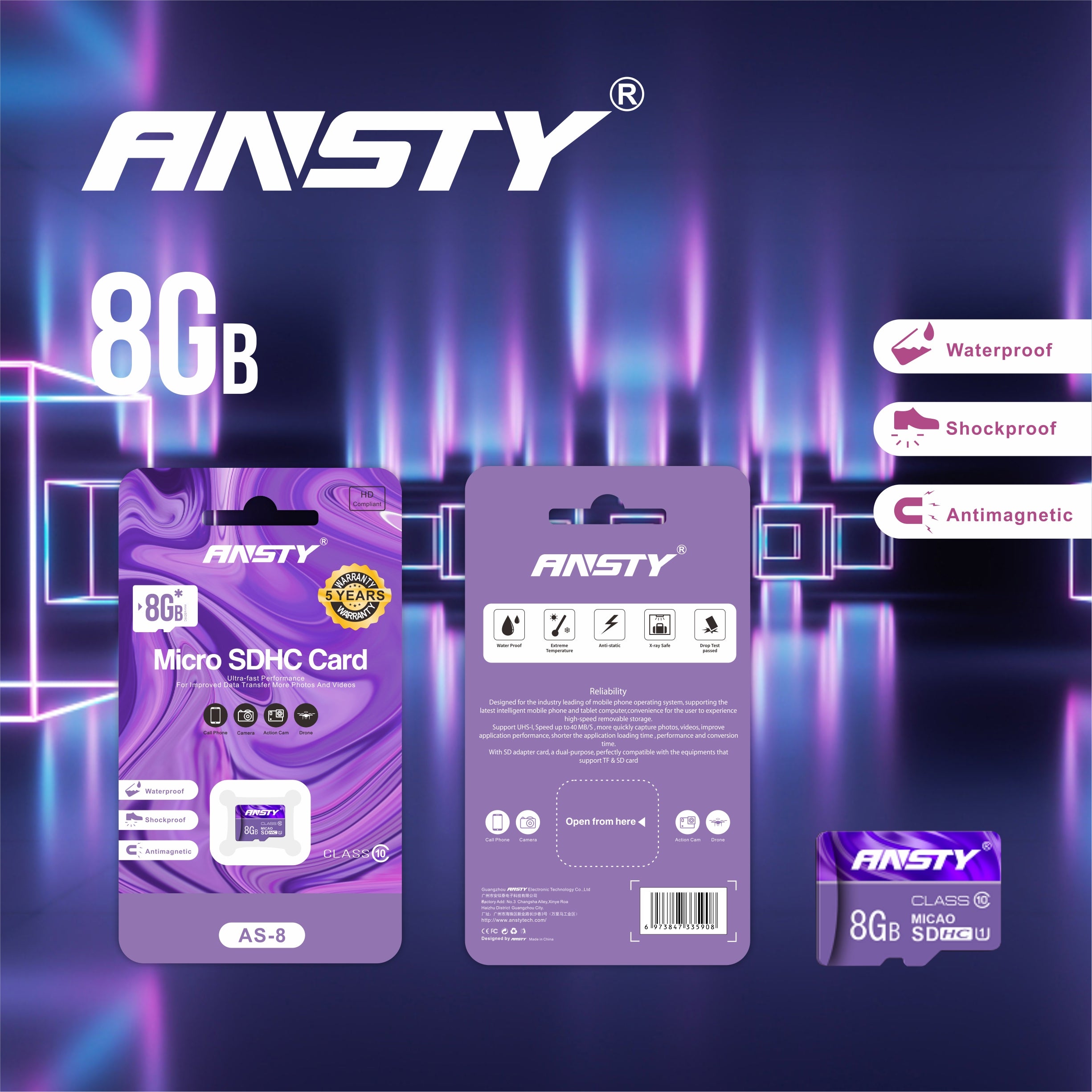 8GB Micro SDHC Card AS-8