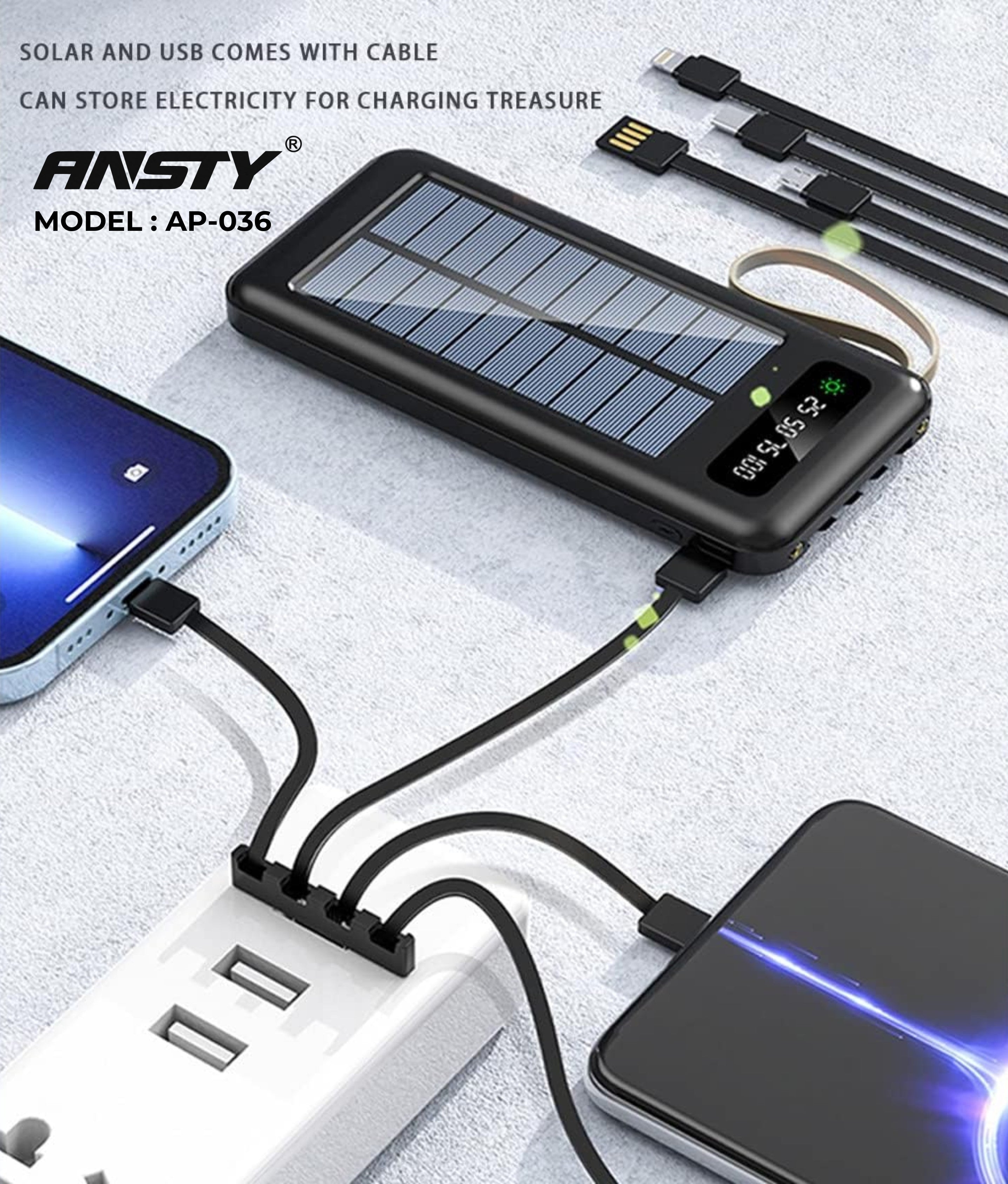 SOLAR POWER BANK AP-036 (10000mAh)