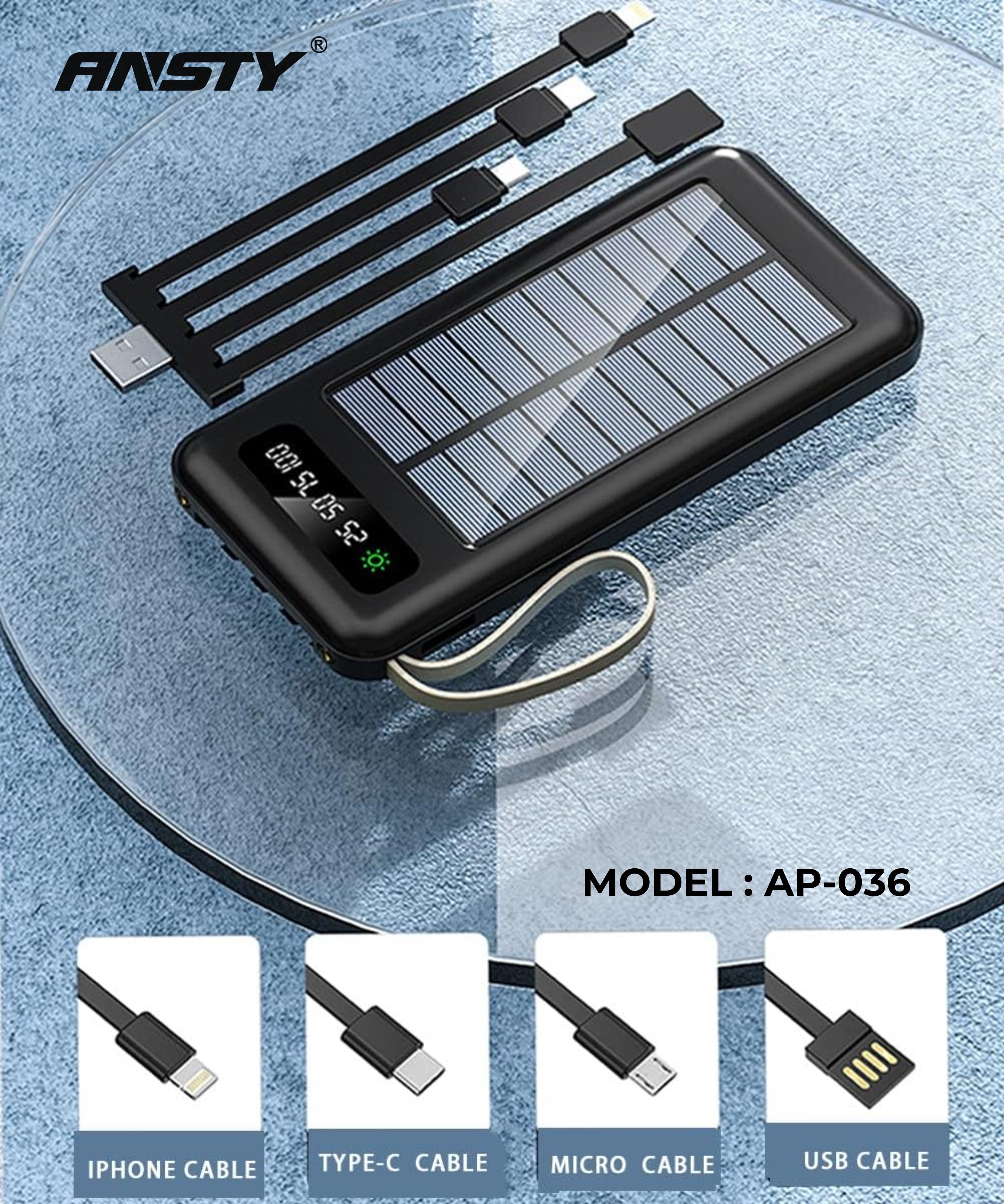 SOLAR POWER BANK AP-036 (10000mAh)