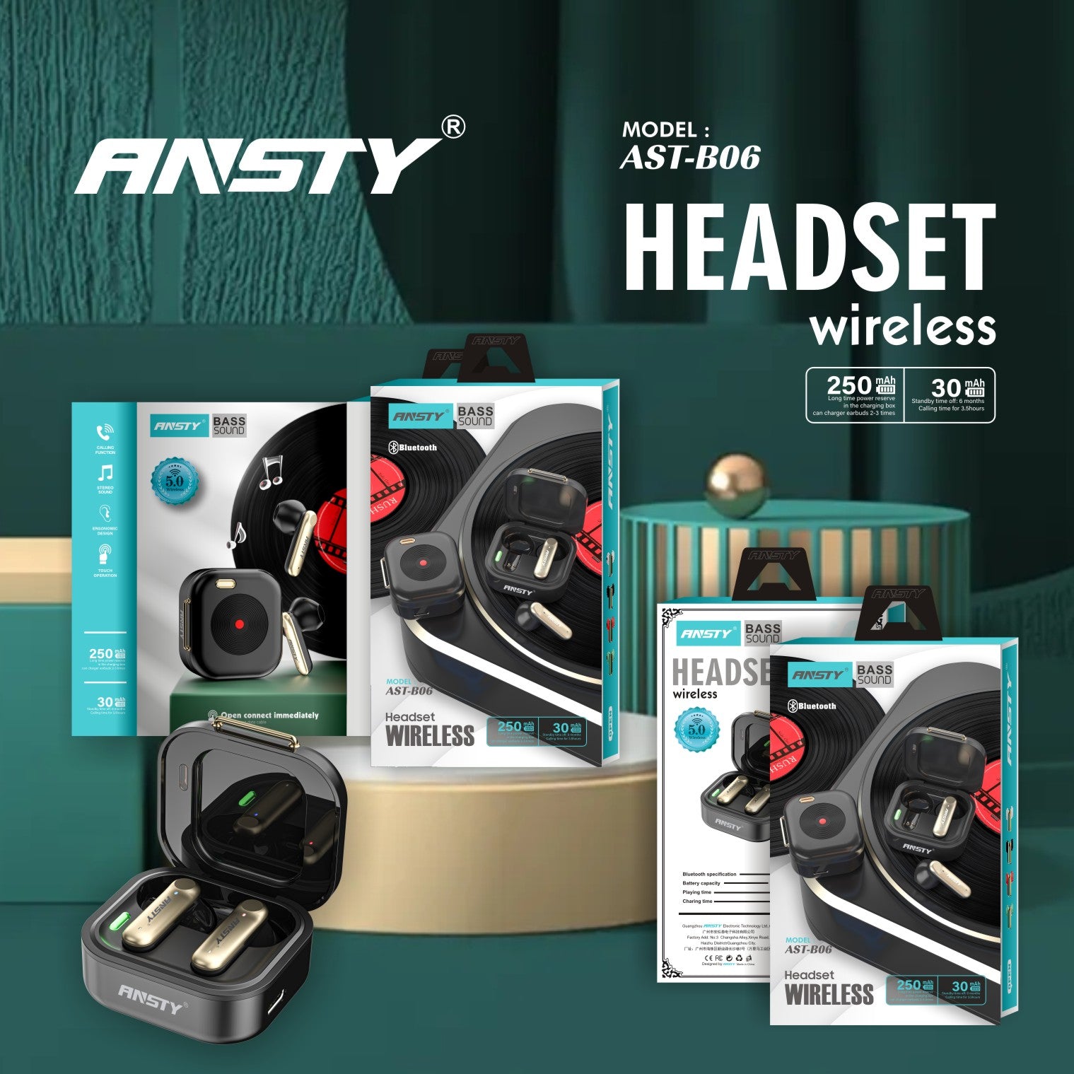 TWS Wireless Bluetooth Headset AST-B06