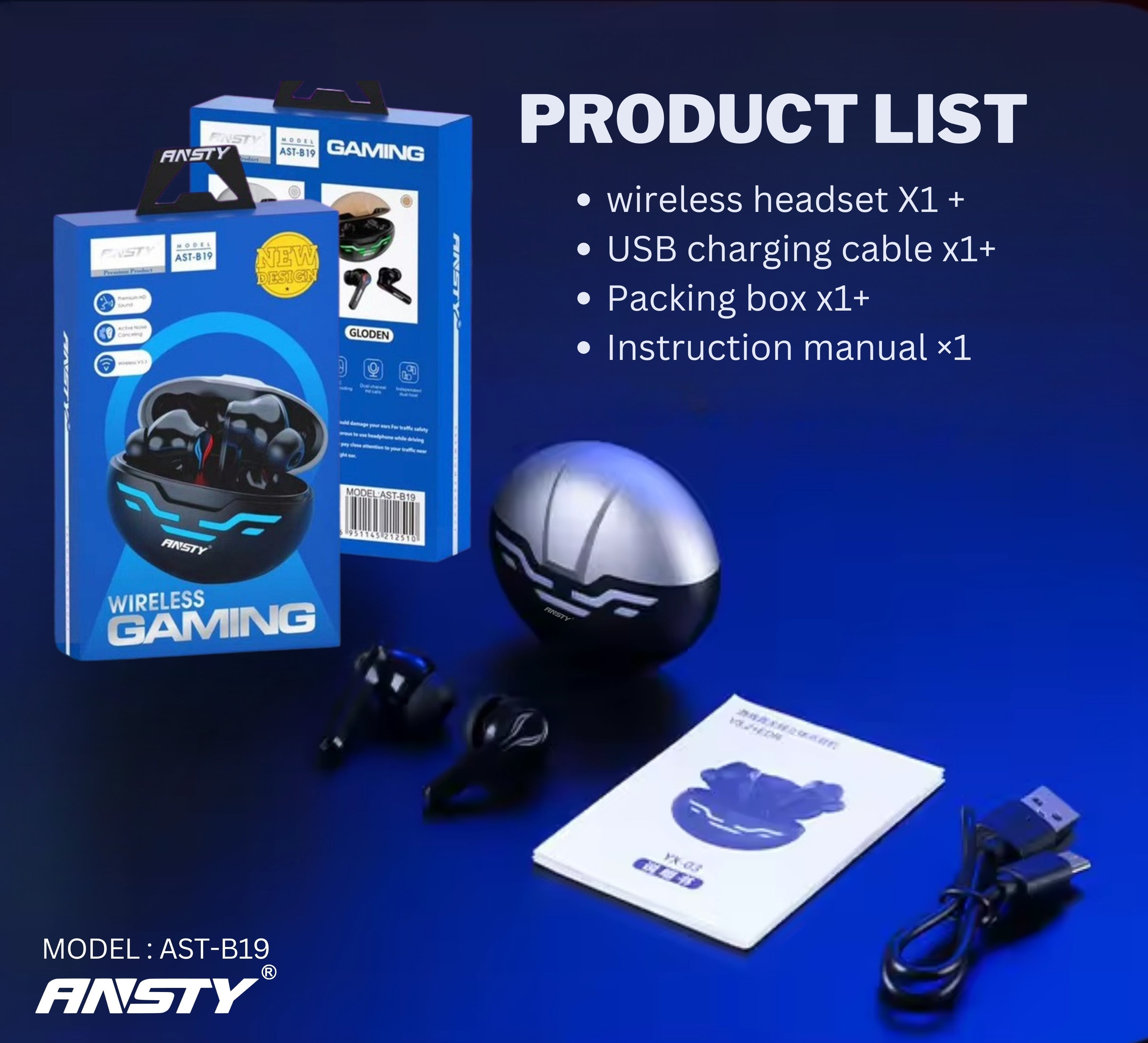 TWS Gaming Earbuds AST-B19