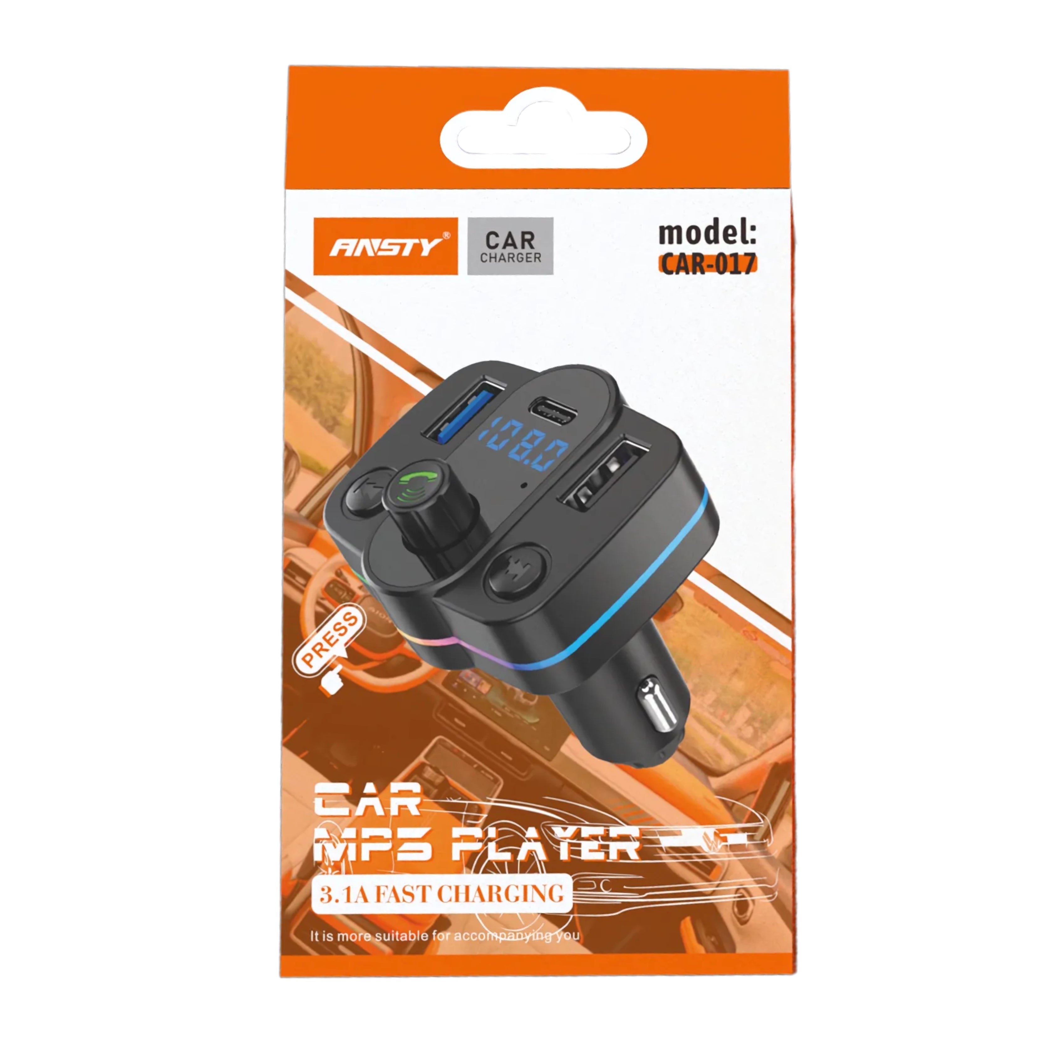 CAR-017-1 FM + Charger PD+QC Car Charger