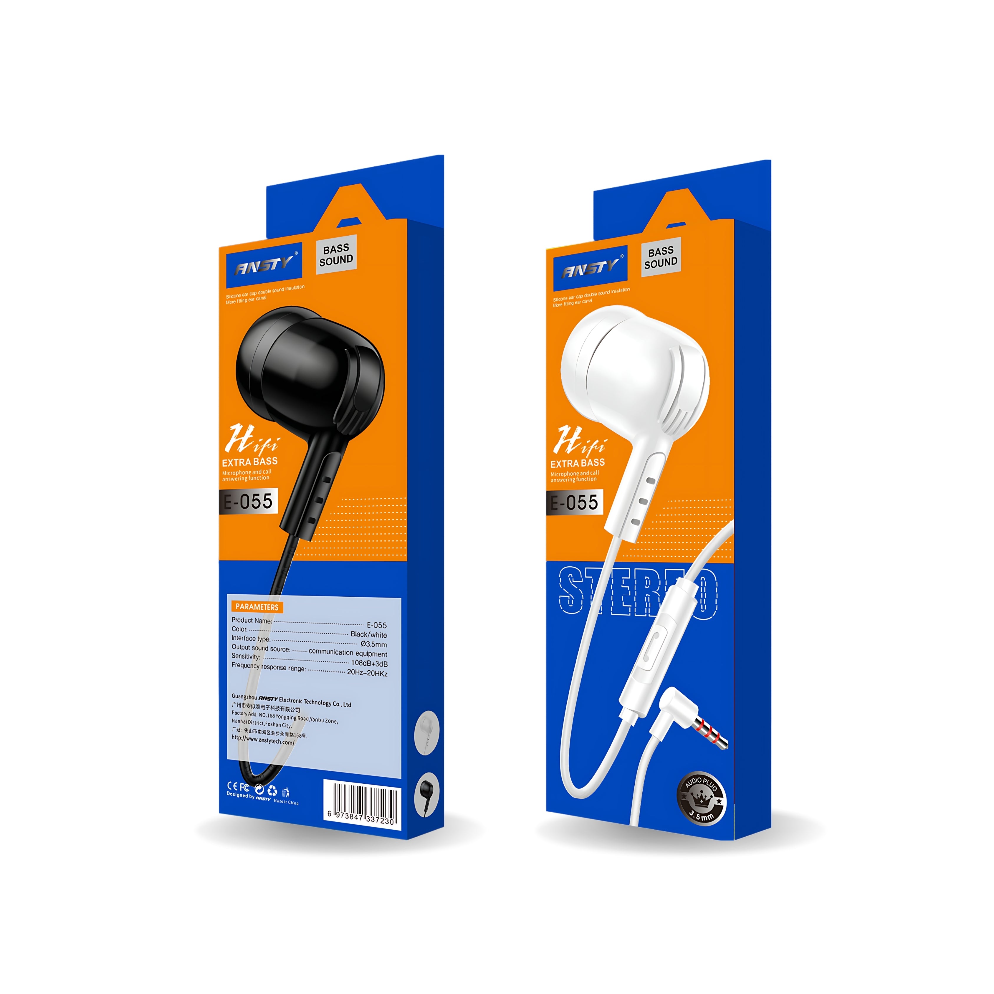 E-055 Hi-Fi Stereo Earphone – 3.5mm