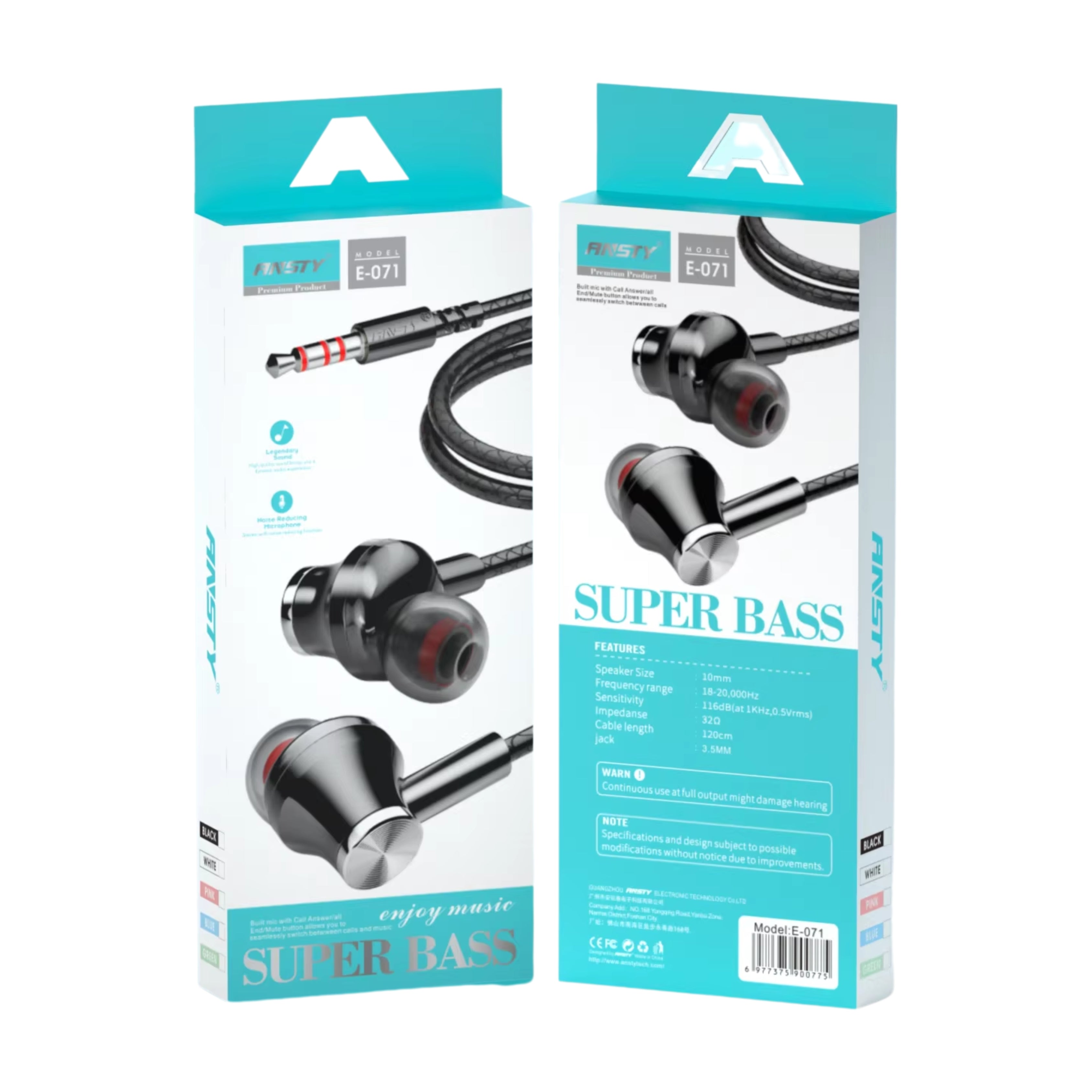 E-071 Extra Bass Music Earphones