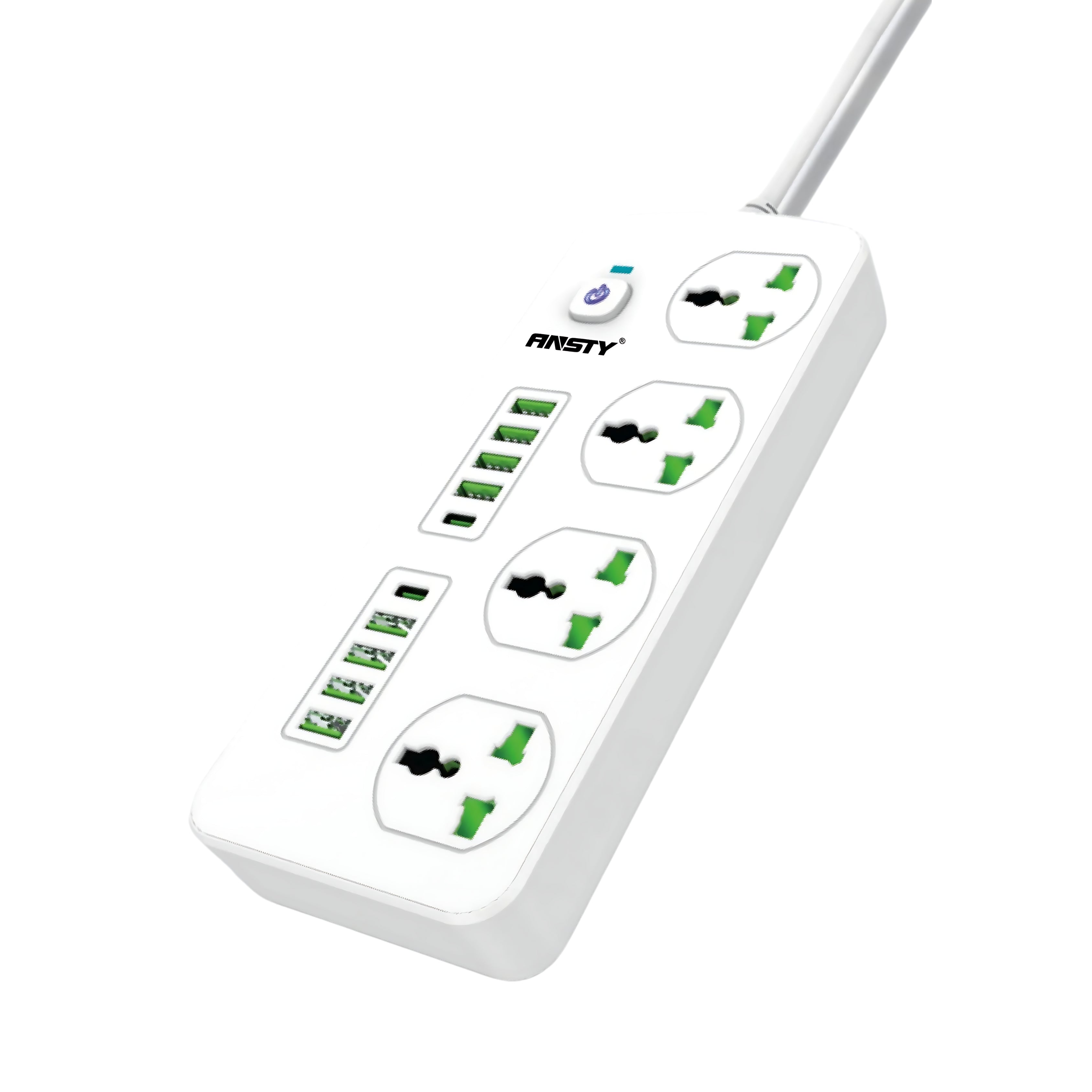 Power Socket  2PD+8USB+ 4Socket Code Wire Extension EXK-01