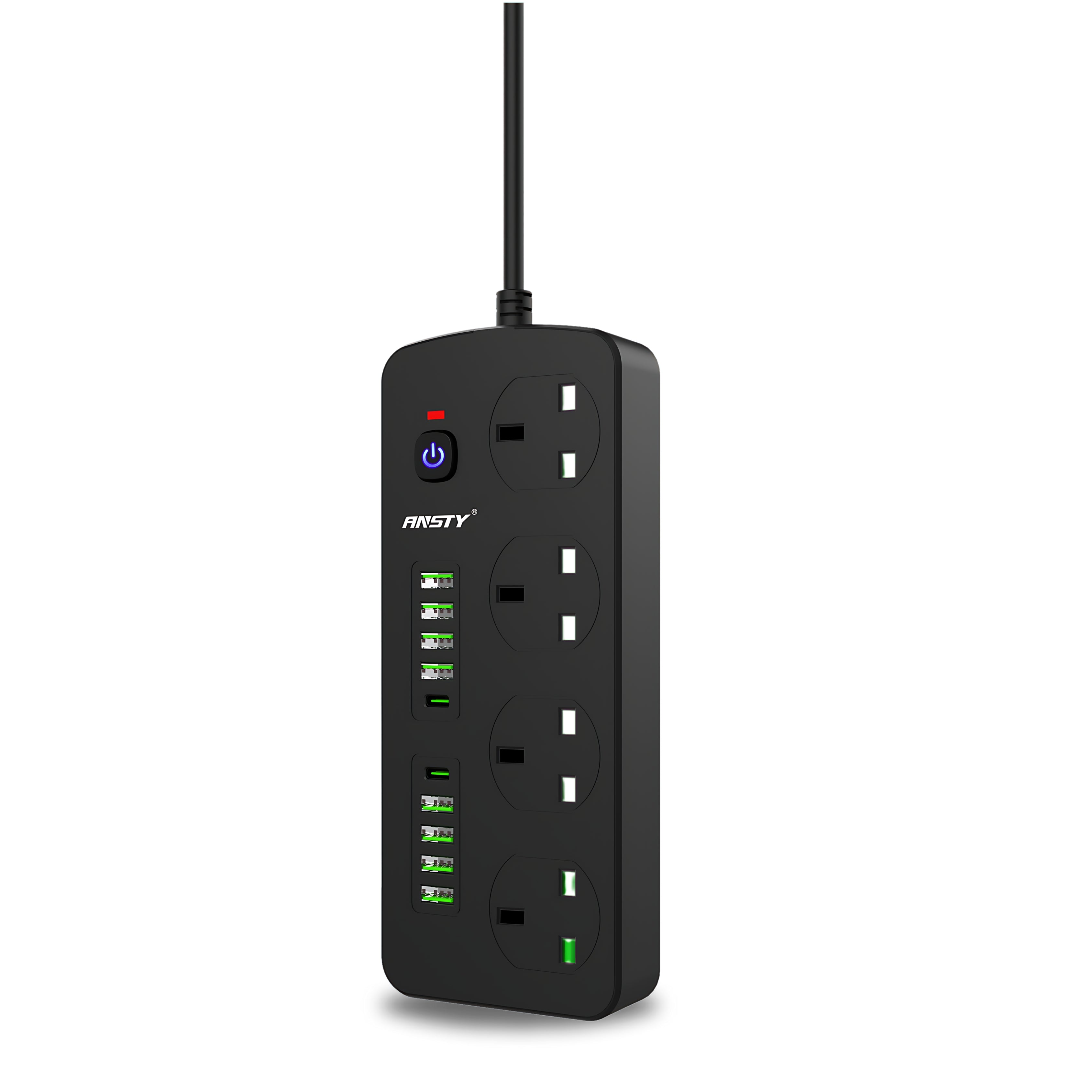 Power Socket  2PD+8USB+ 4Socket Code Wire Extension EXK-01