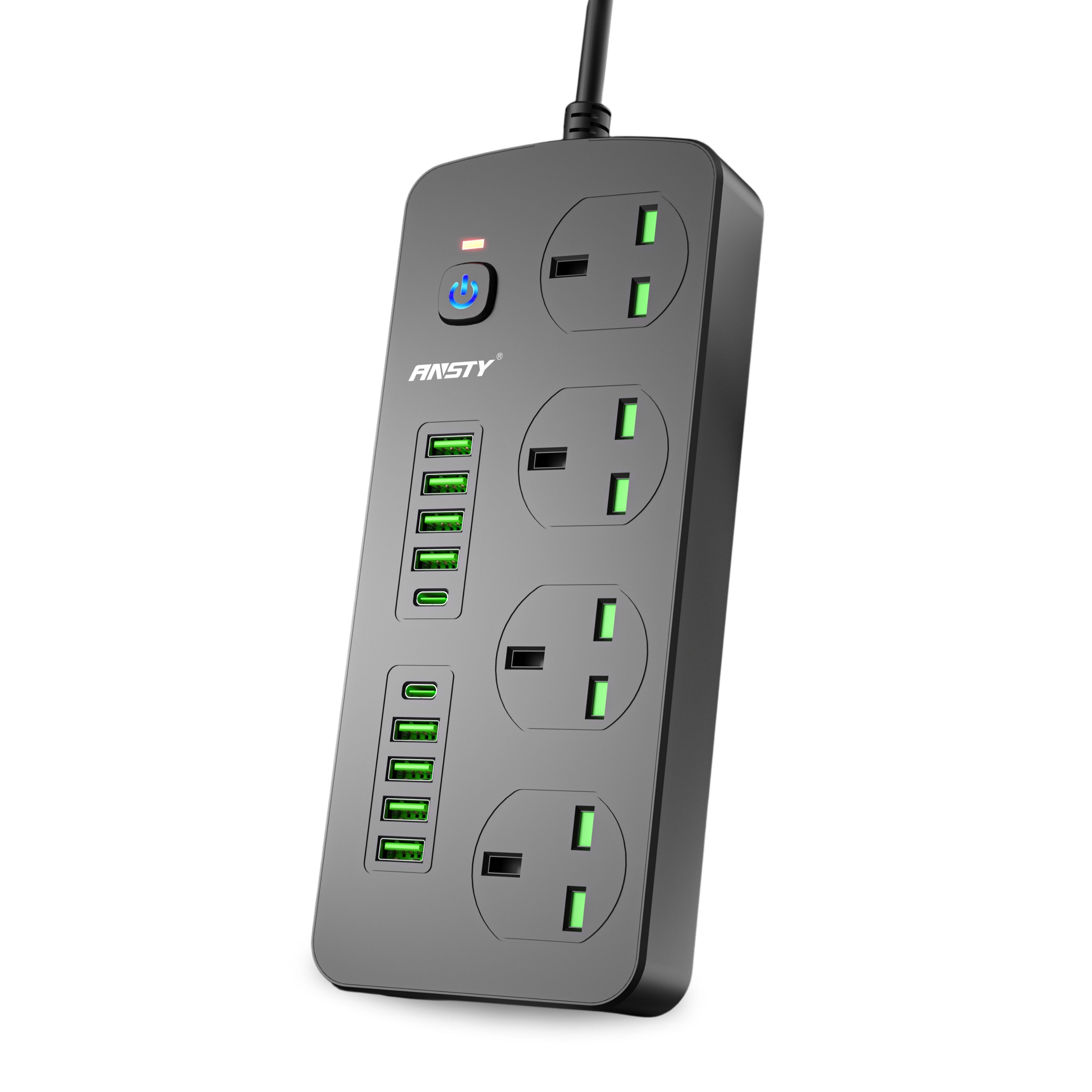 Power Socket  2PD+8USB+ 4Socket Code Wire Extension EXK-02