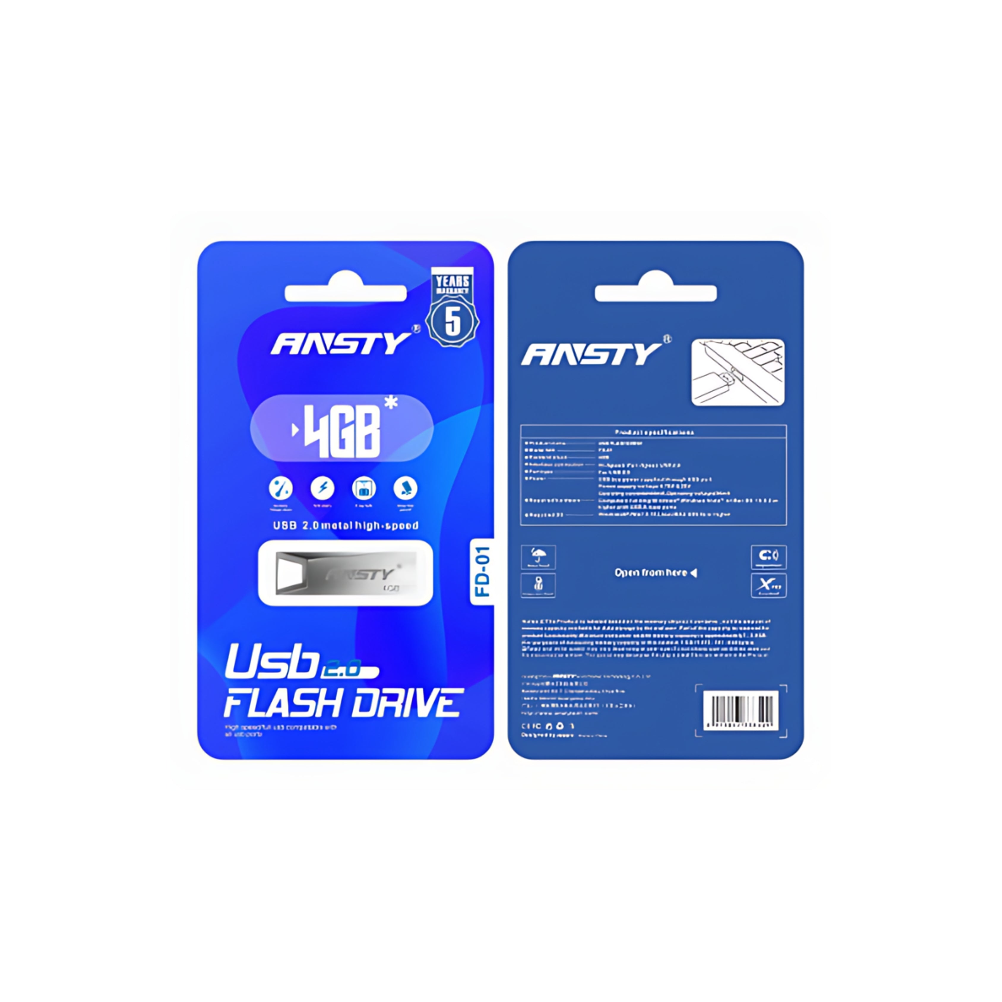 USB 2.0 FLASH DRIVE 4GB PENDRIVE FD-01