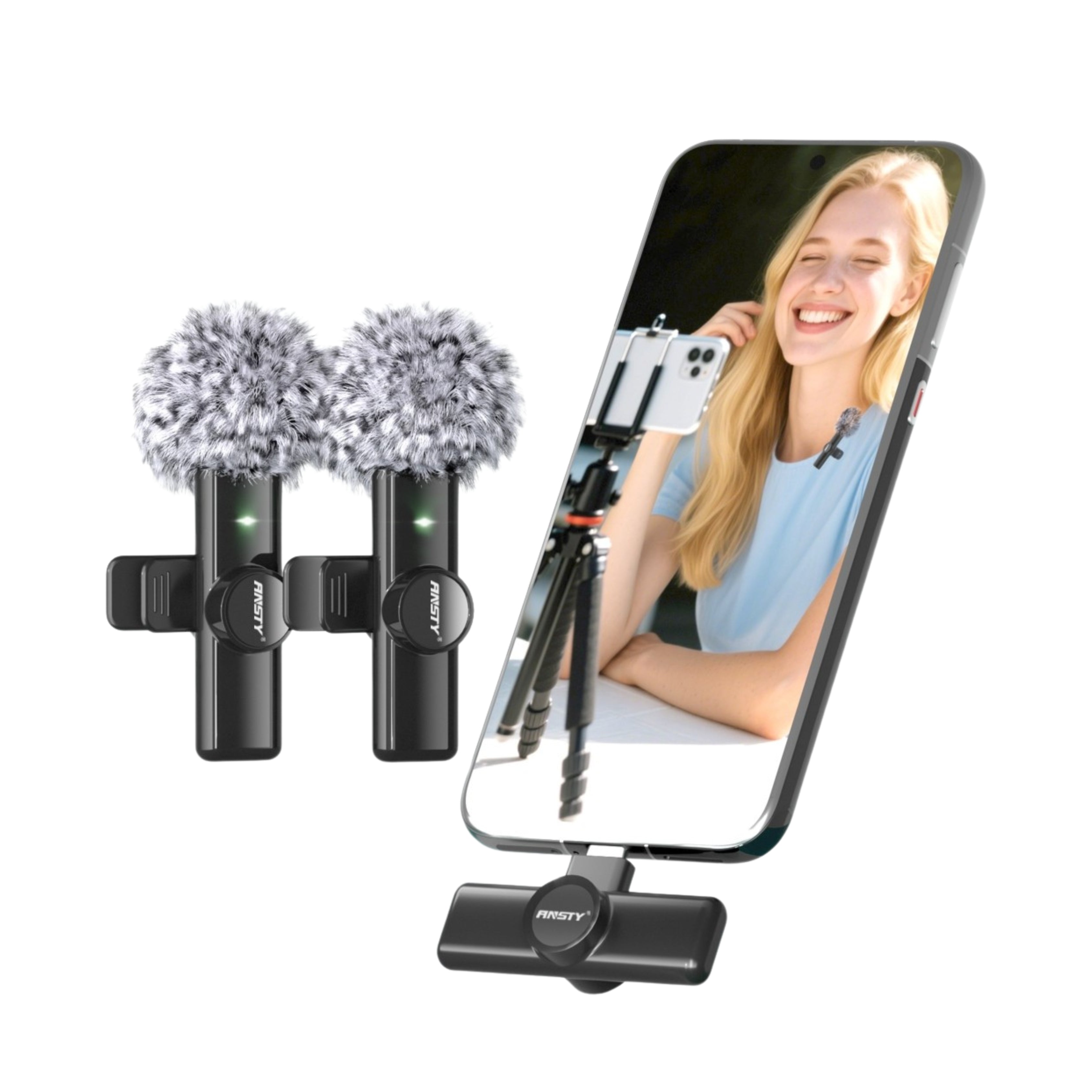 Wireless Mini Digital Dual Microphone MC-01 (USB-C to IP Adapter)