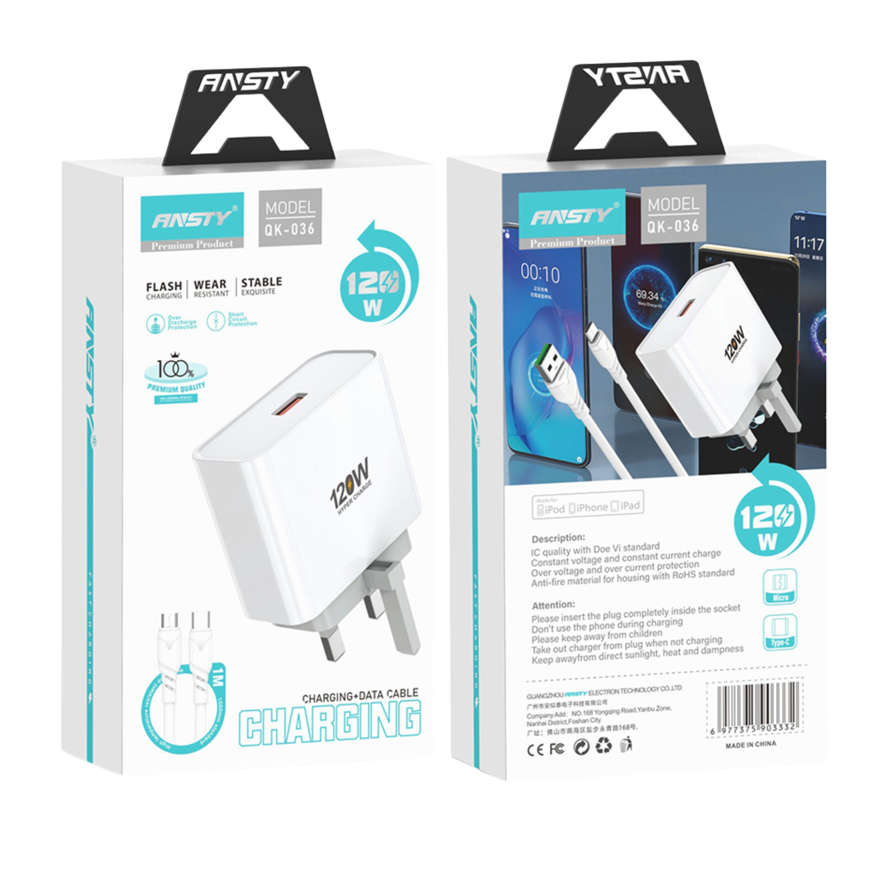 120W Micro Charging + Data Cable QK-036-A