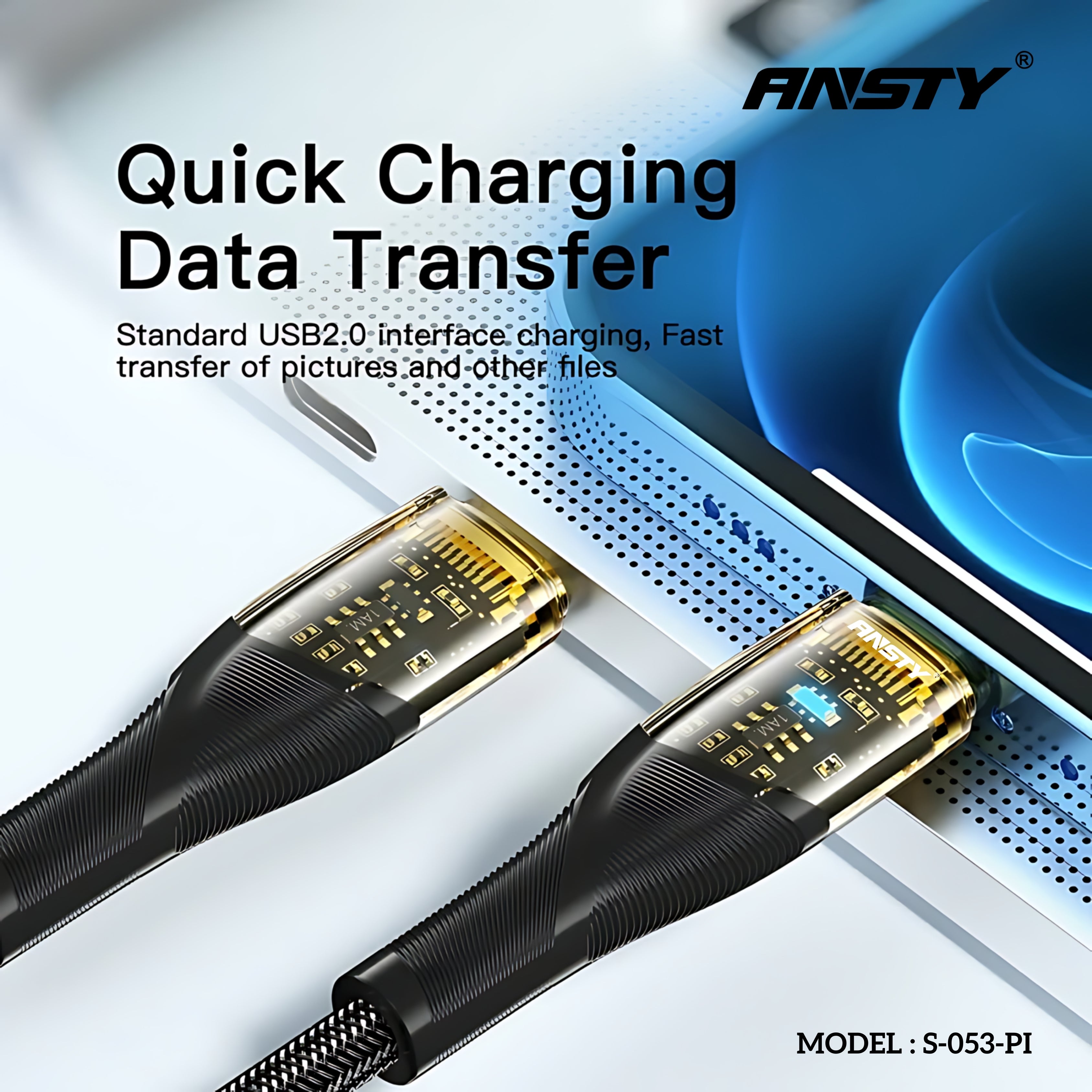 27W Fast Charging LED Type-C to Lightning Cable S-053-PI