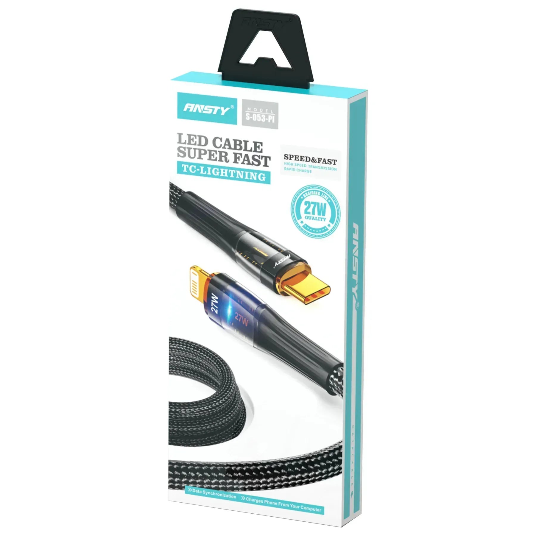27W Fast Charging LED Type-C to Lightning Cable S-053-PI