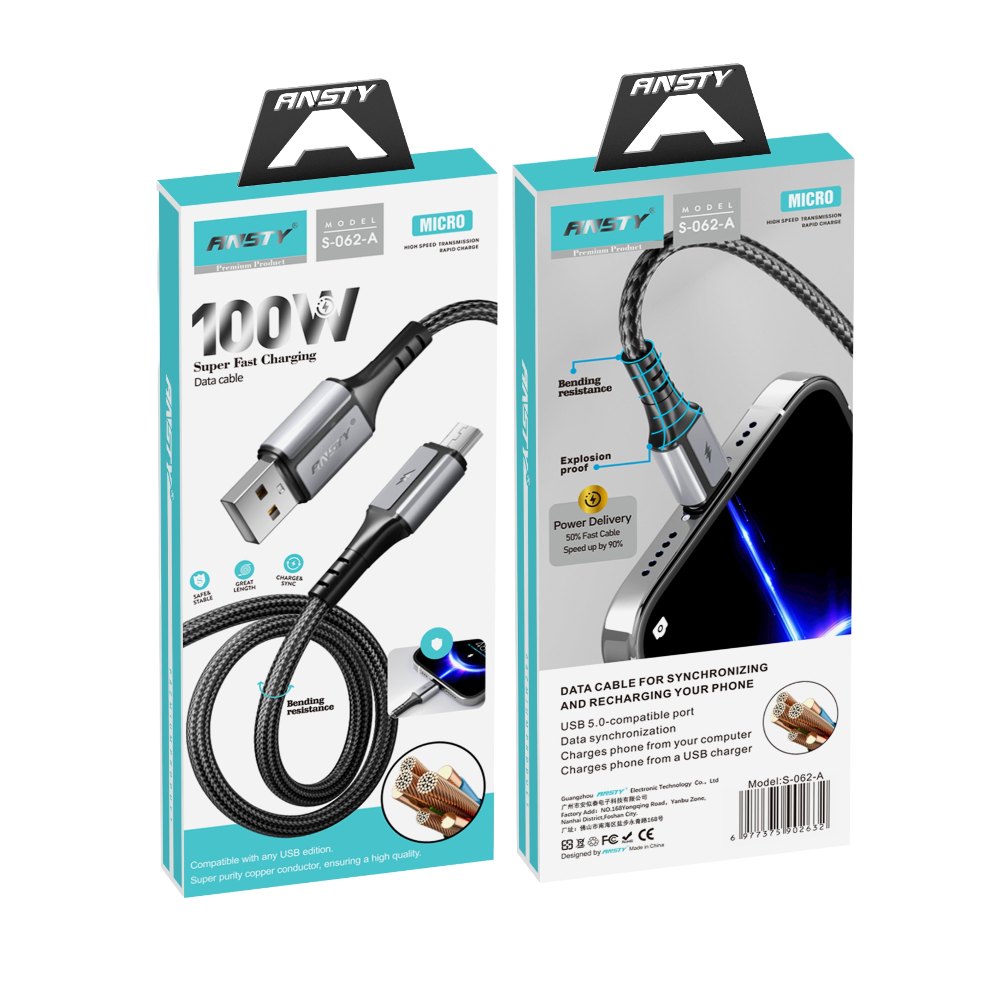 100W Super Fast Micro USB Data Cable S-062-A