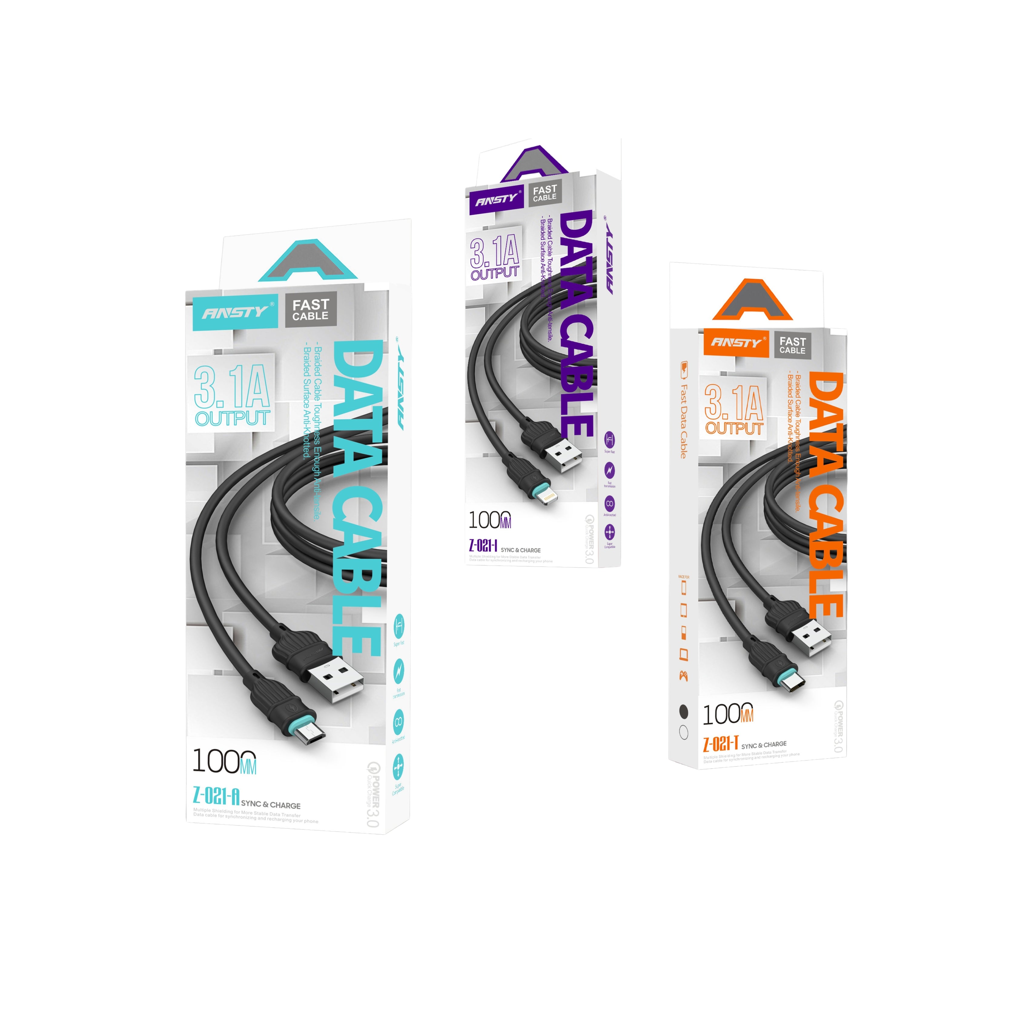 3.1A Braided Micro USB Data Cable Z-021-A