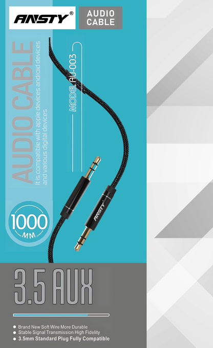 AUX CABLE AU-003 | 1-Meter Metal Shell TPE Wire Audio Cable