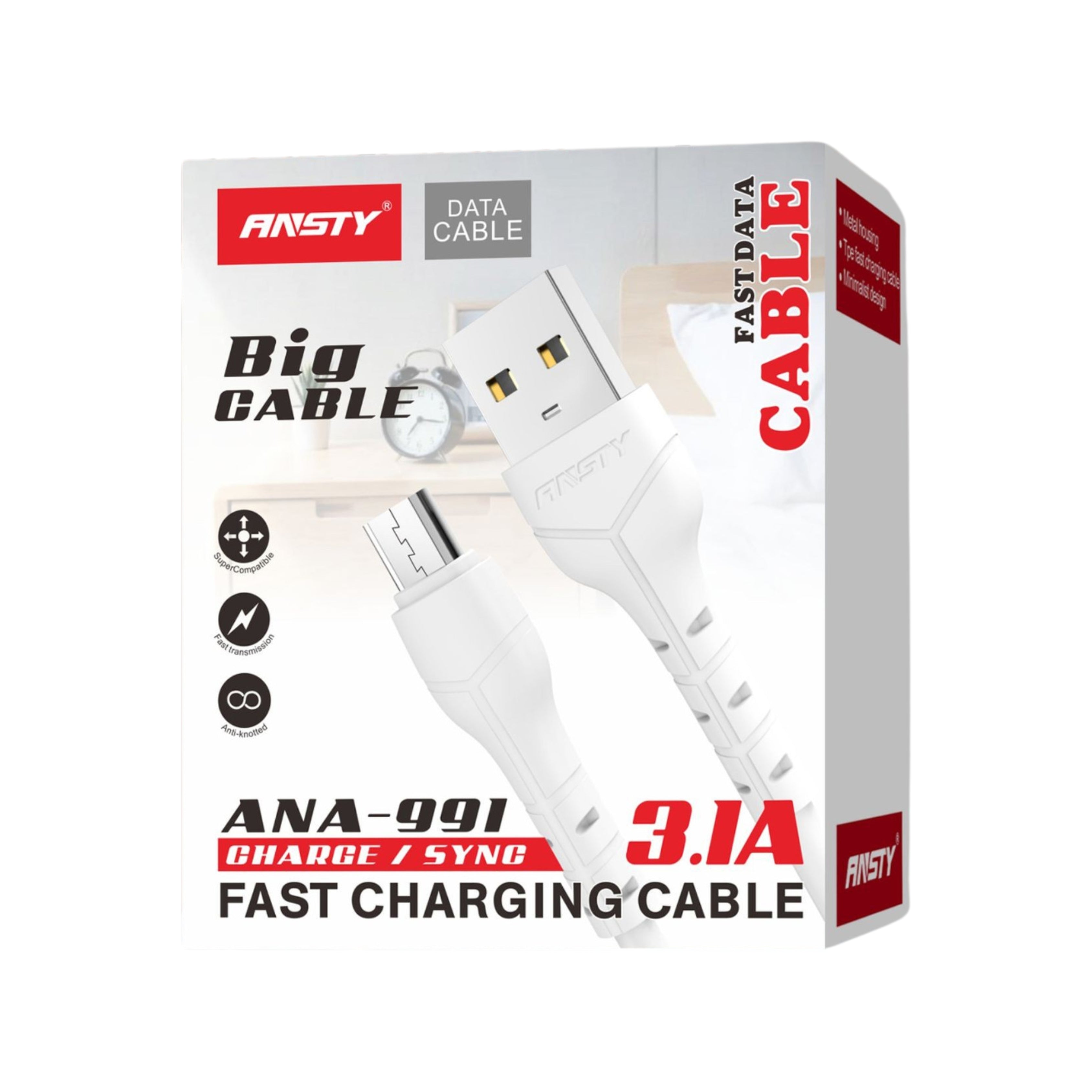 Micro USB Fast Charging Data Cable – 3.1A ANA-991