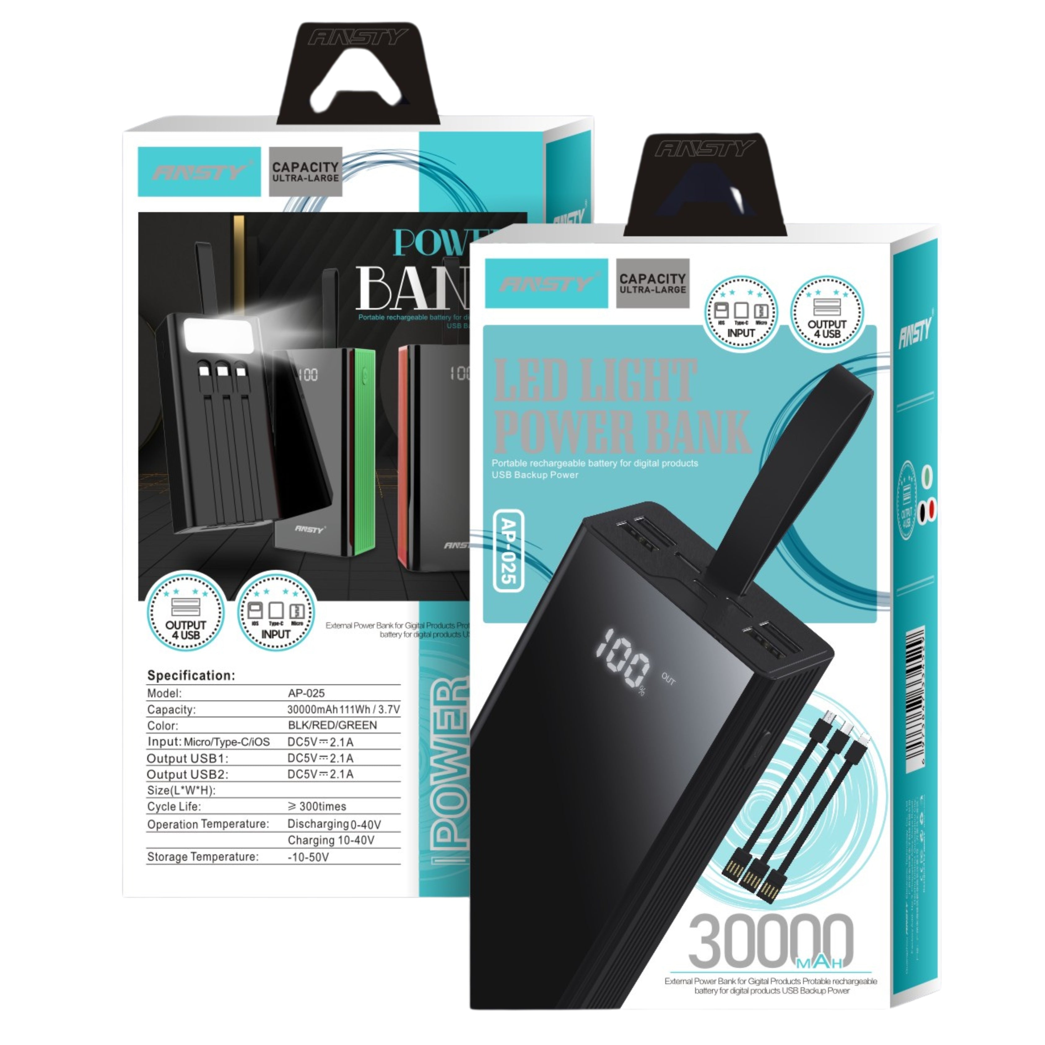 POWER BANK AP-025 (30000mAh)