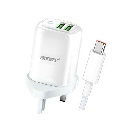 3.1A Dual USB Type-C LED uper Fast Charger AT-004-T