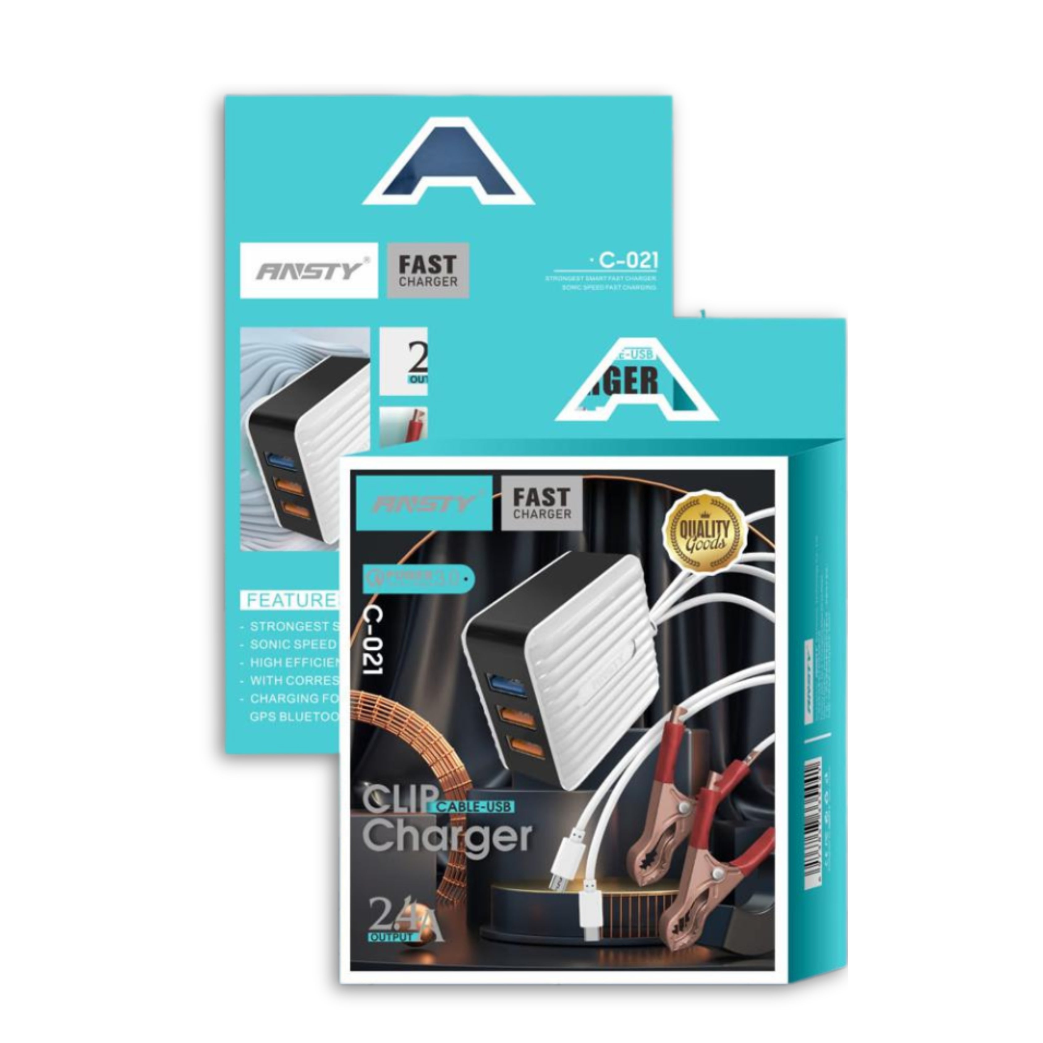 Clip Charger with USB Cable C-021 – 2.4A Output