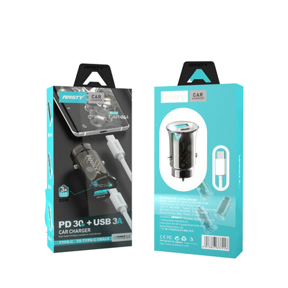 CAR-014 PD 30W + Micro USB Cable 3A Car Charger
