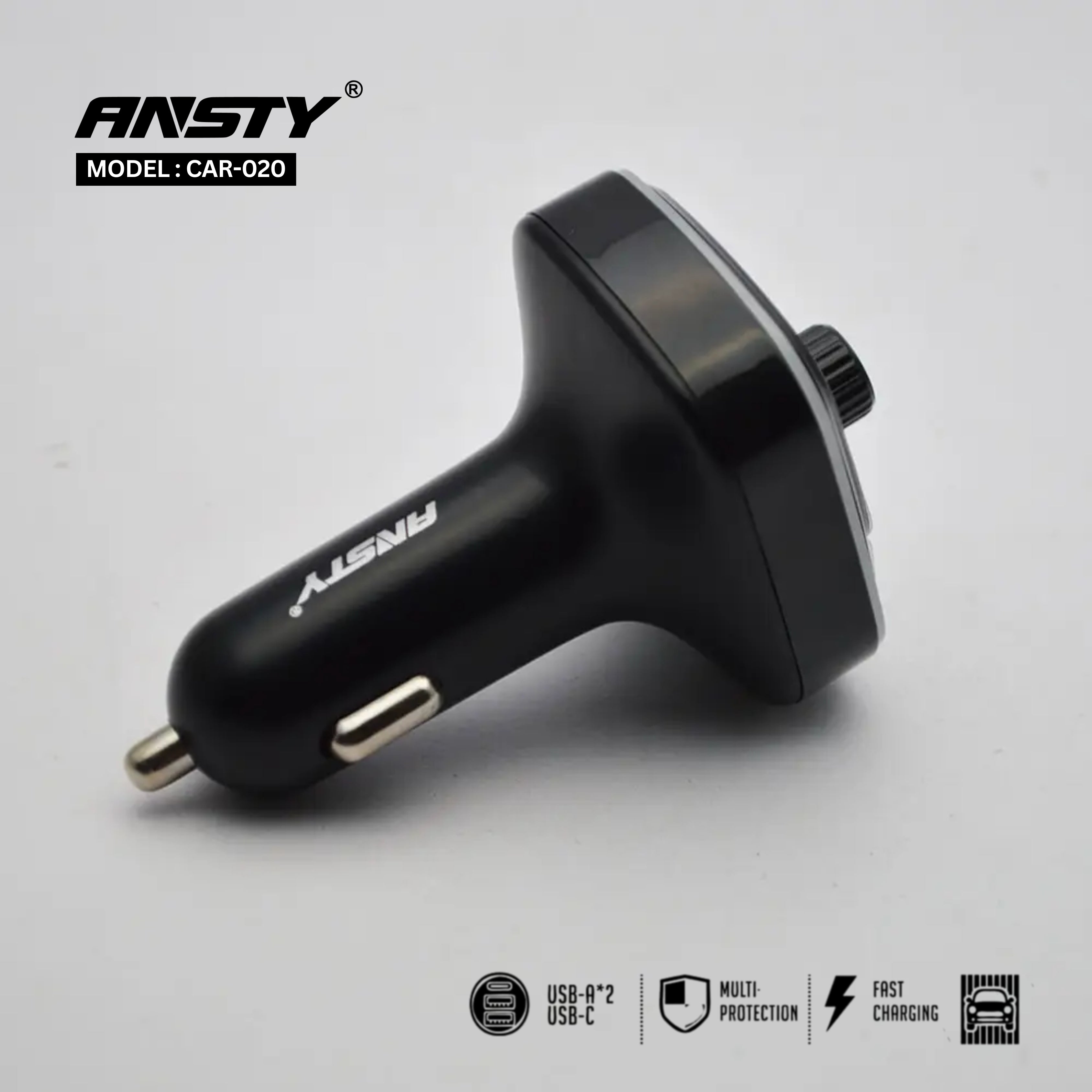 CAR-020 Wireless FM Car Kit with PD + QC Fast Charging