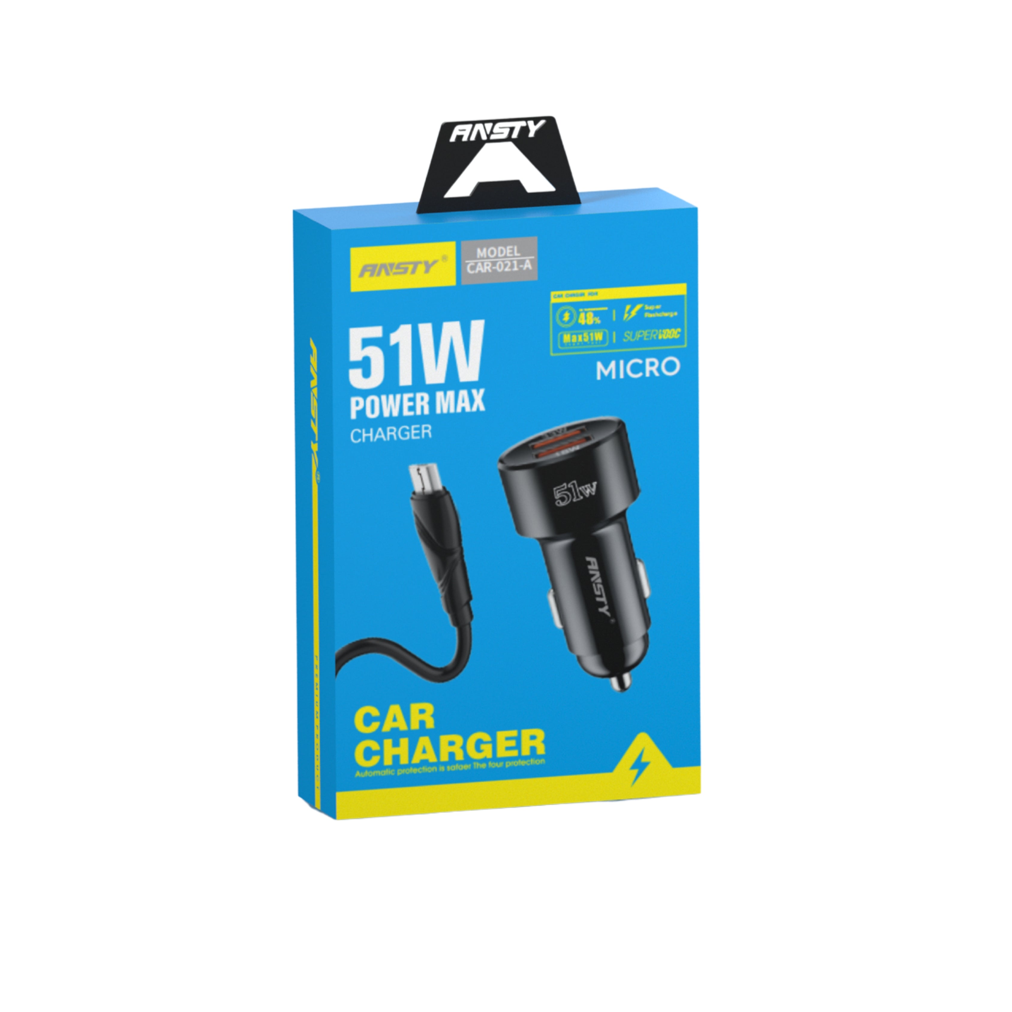 CAR-021-A Micro USB Car Charger – 51W Power Max