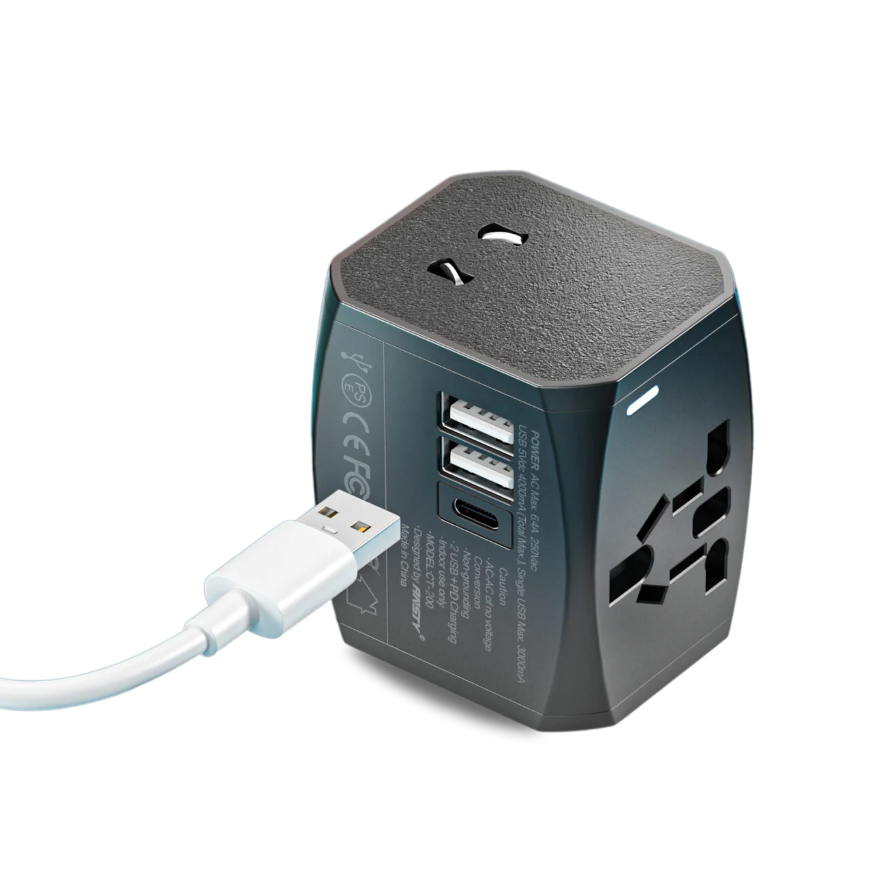 Multi-Nation Travel Adapter With PD+2USB Charger CT-200