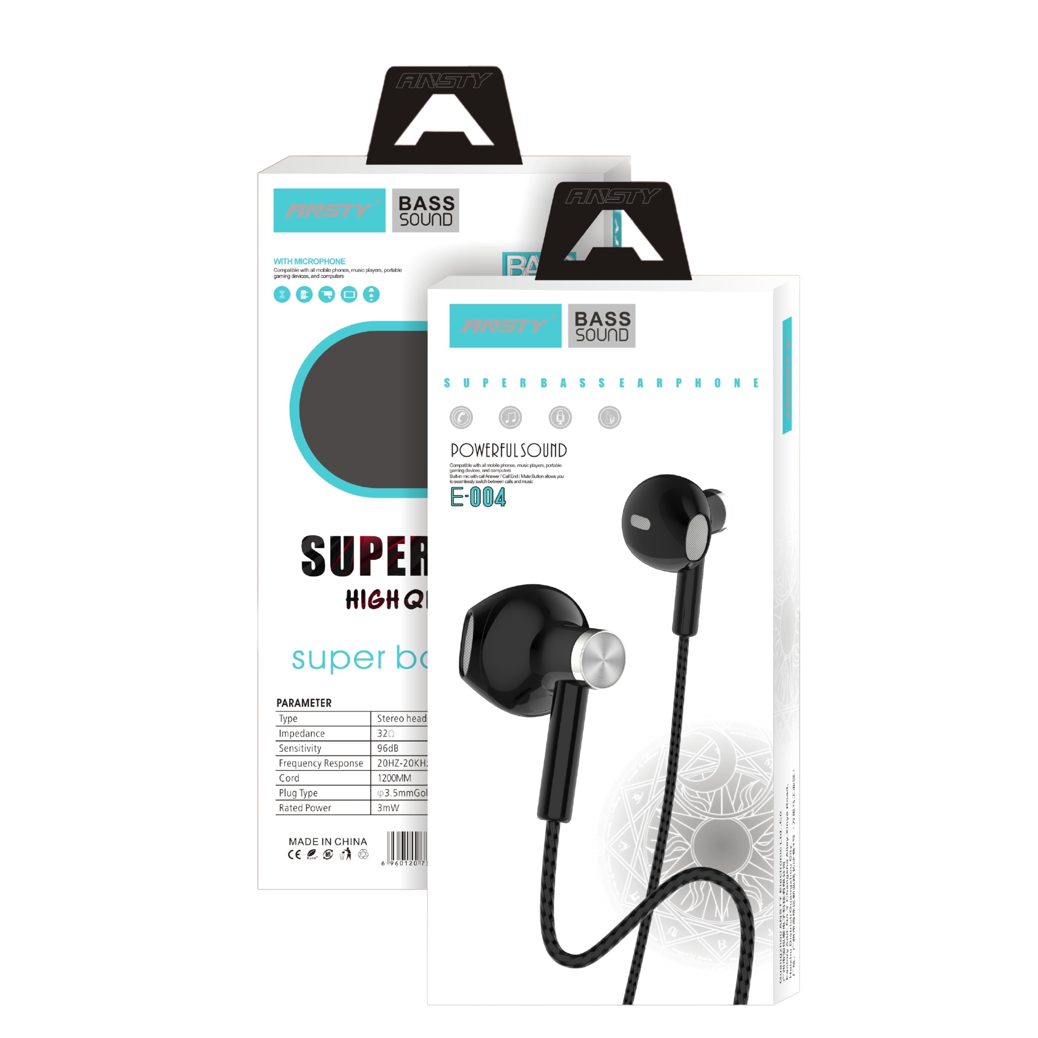 E-004 Wired Hifi Music Earphones