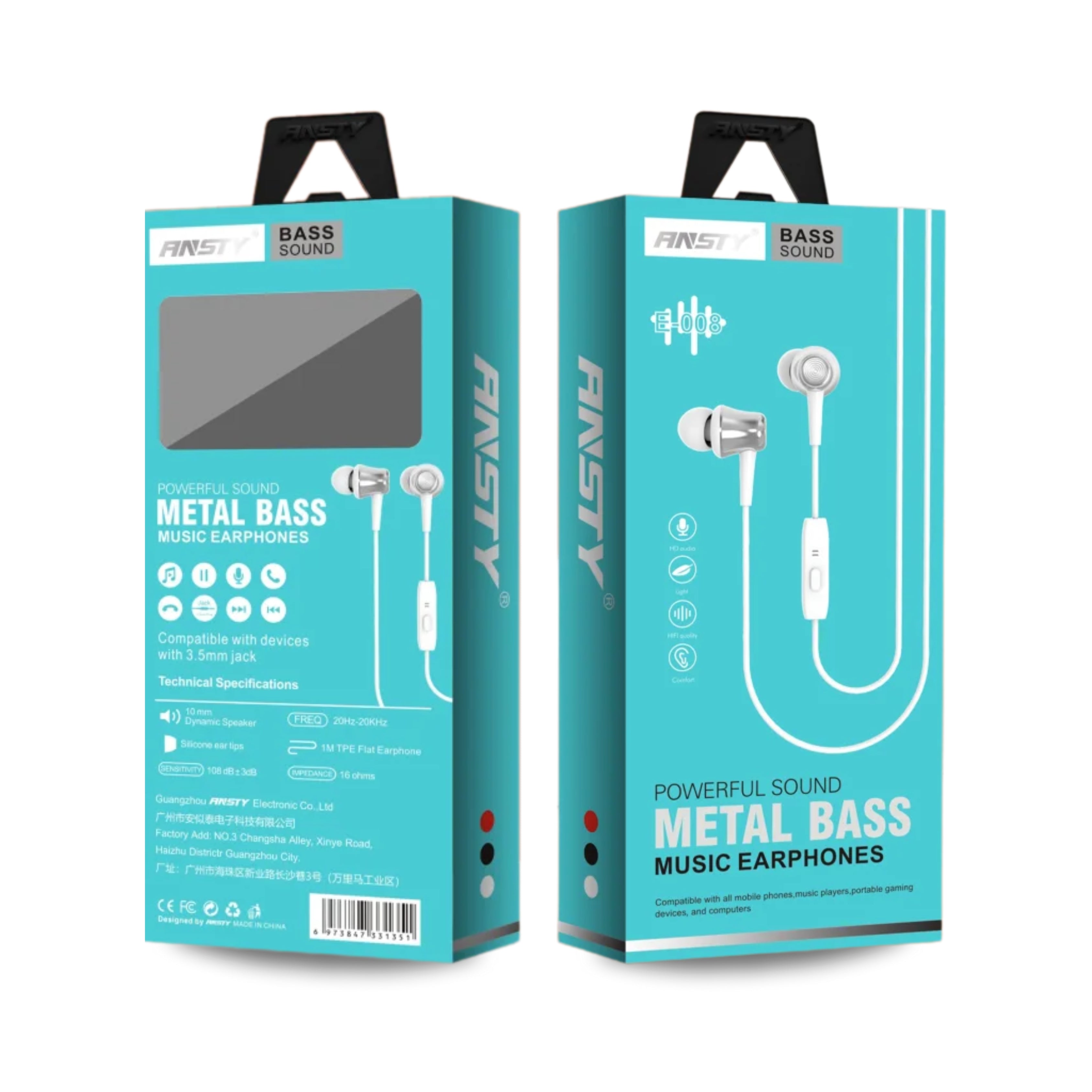 E-008 Metal Bass Earphones