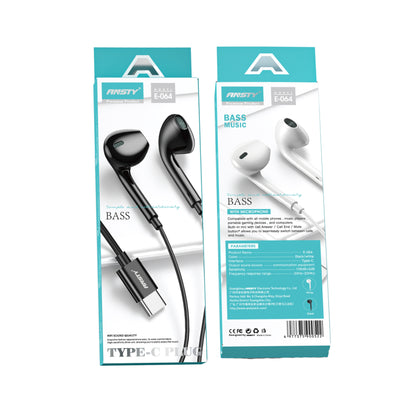 E-064 Type-C Extra Bass Music Earphones
