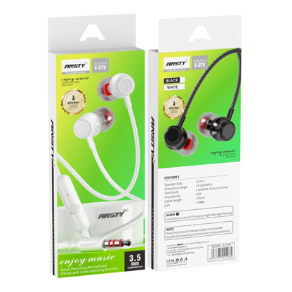 E-079 Extra Bass Handsfree Earphones – 3.5mm