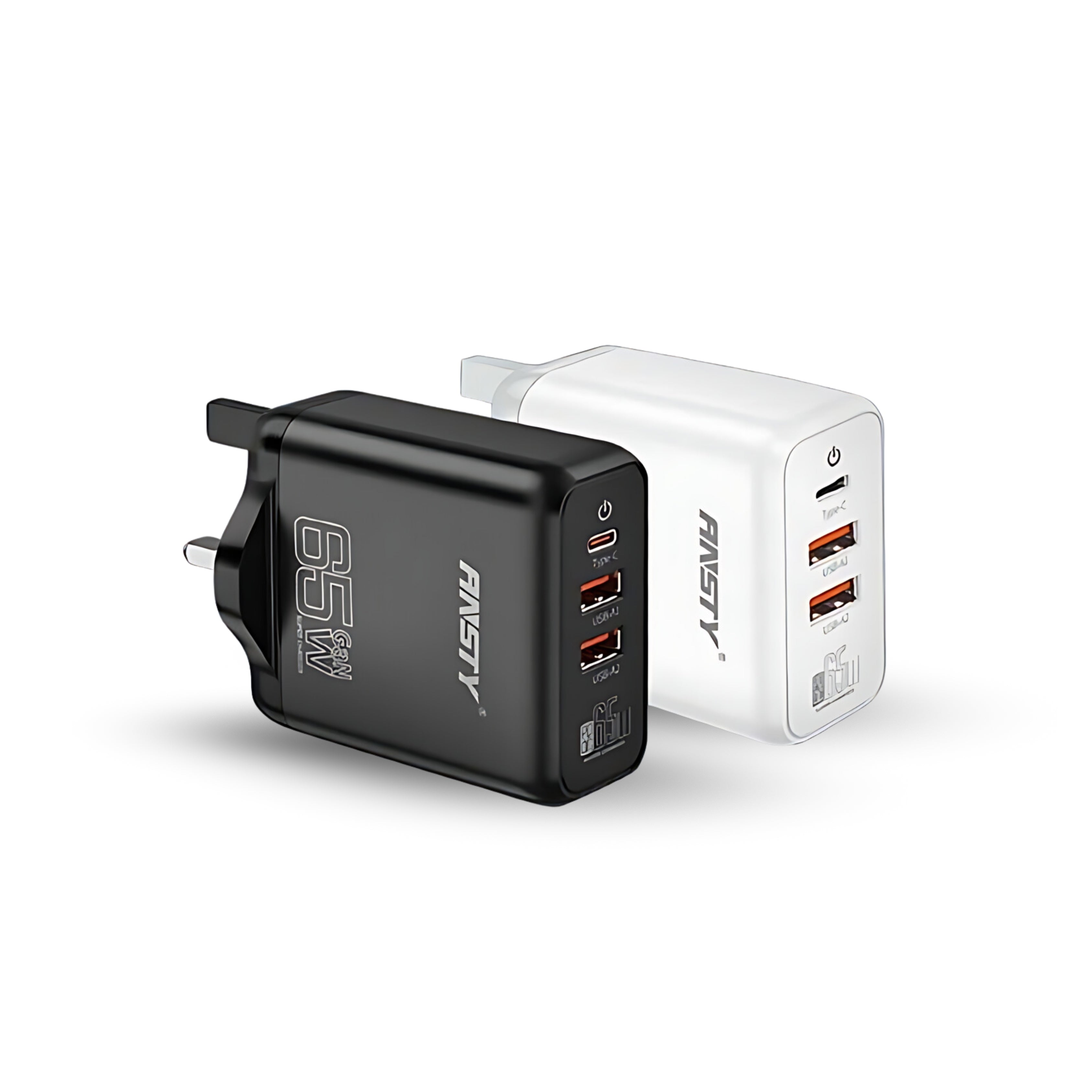 GNK-01-PT 65W GaN Fast Charger (2 USB-A + 1 USB-C)