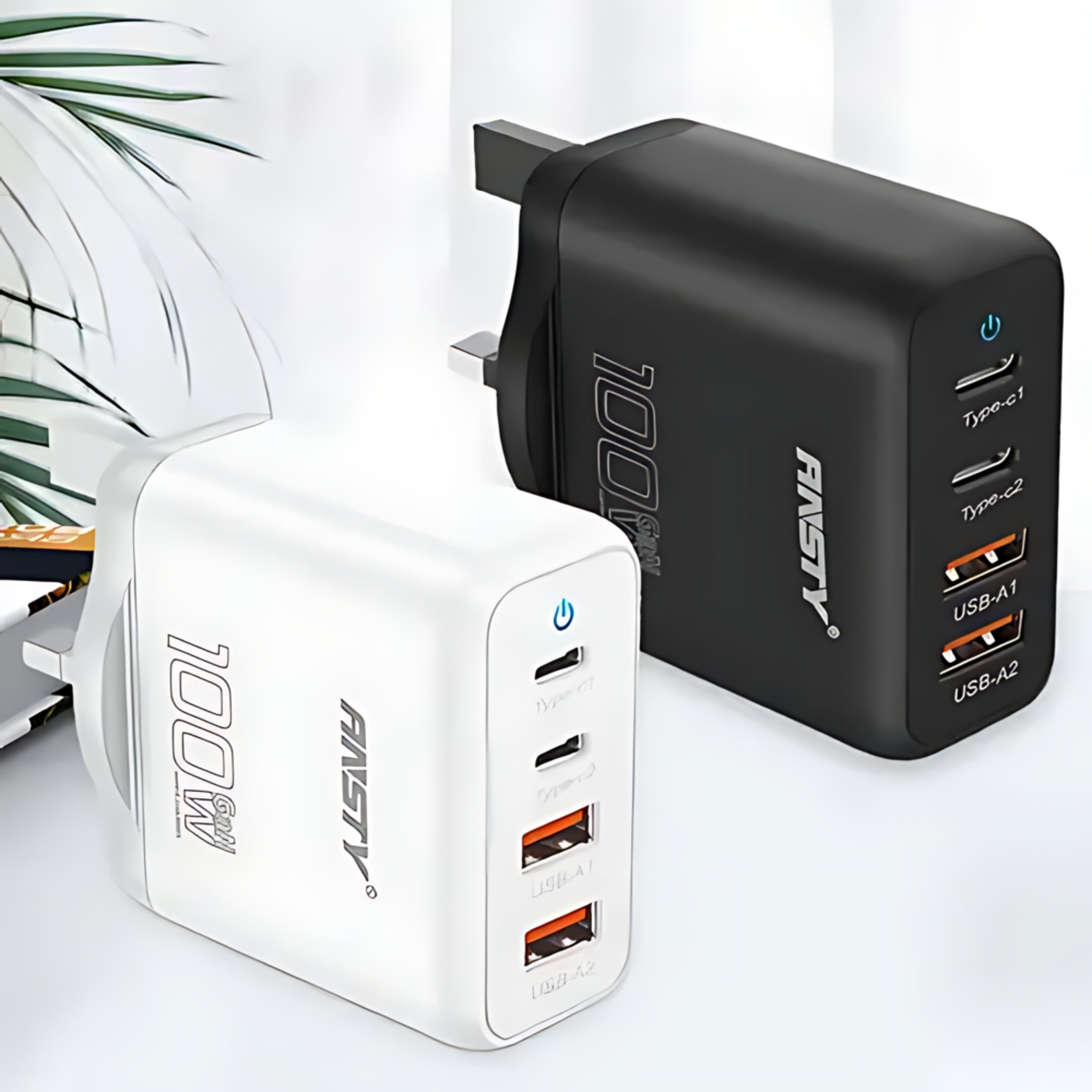GNK-03-PT 100W GaN Fast Charger – 2 USB-C + 2 USB-A | CN Plug