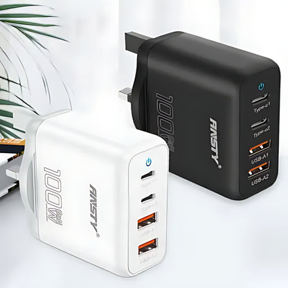 GNK-03-PT 100W GaN Fast Charger – 2 USB-C + 2 USB-A | CN Plug