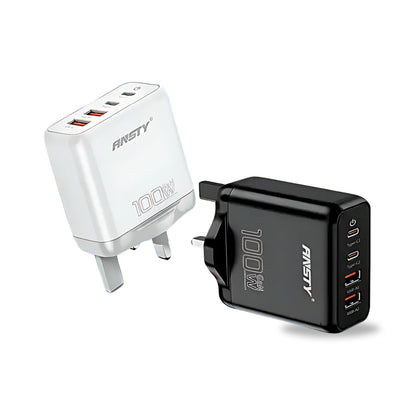 GNK-03-PT 100W GaN Fast Charger – 2 USB-C + 2 USB-A | CN Plug