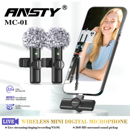 Wireless Mini Digital Dual Microphone MC-01 (USB-C to IP Adapter)