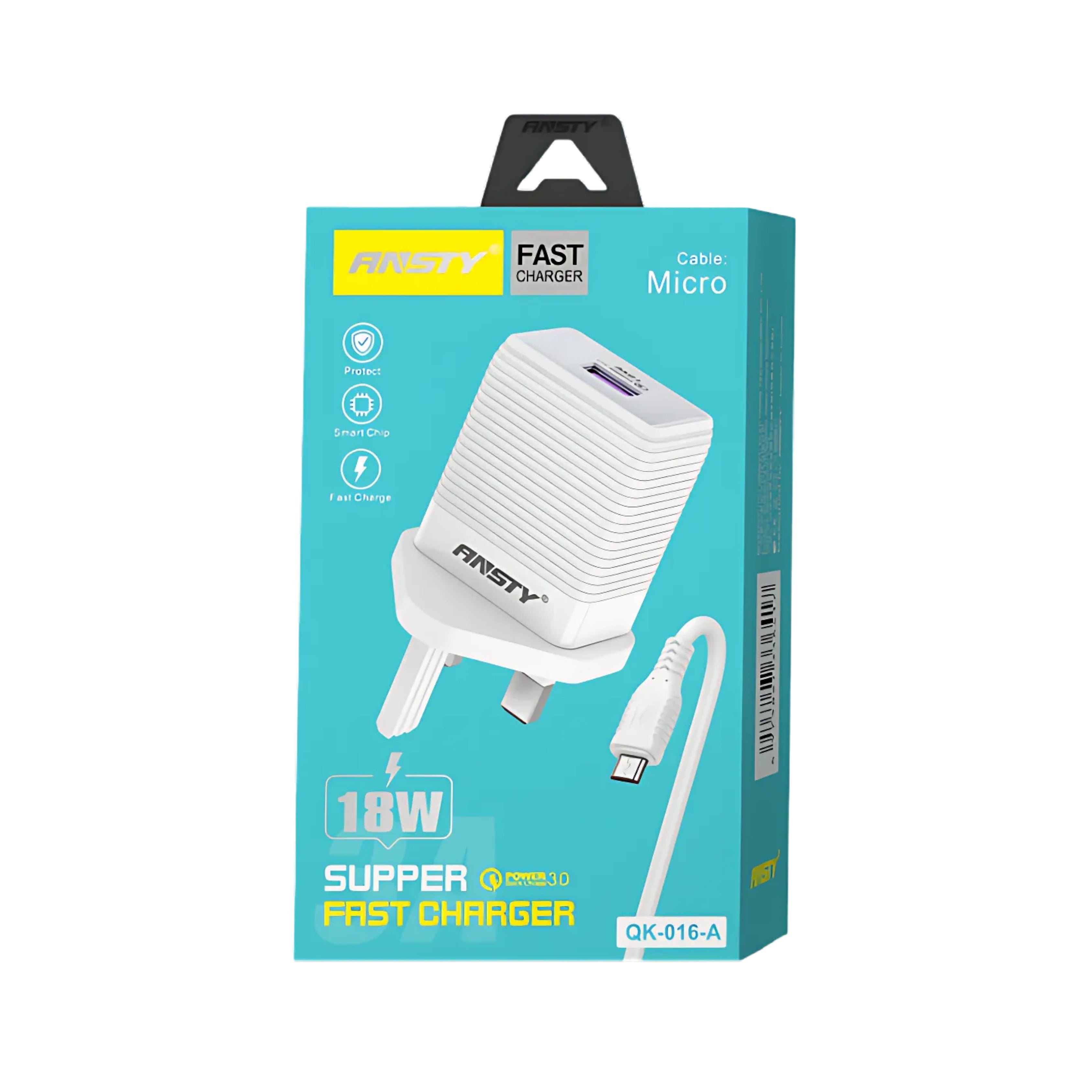 18W Super Fast Charger with Micro USB Cable QK-016-A