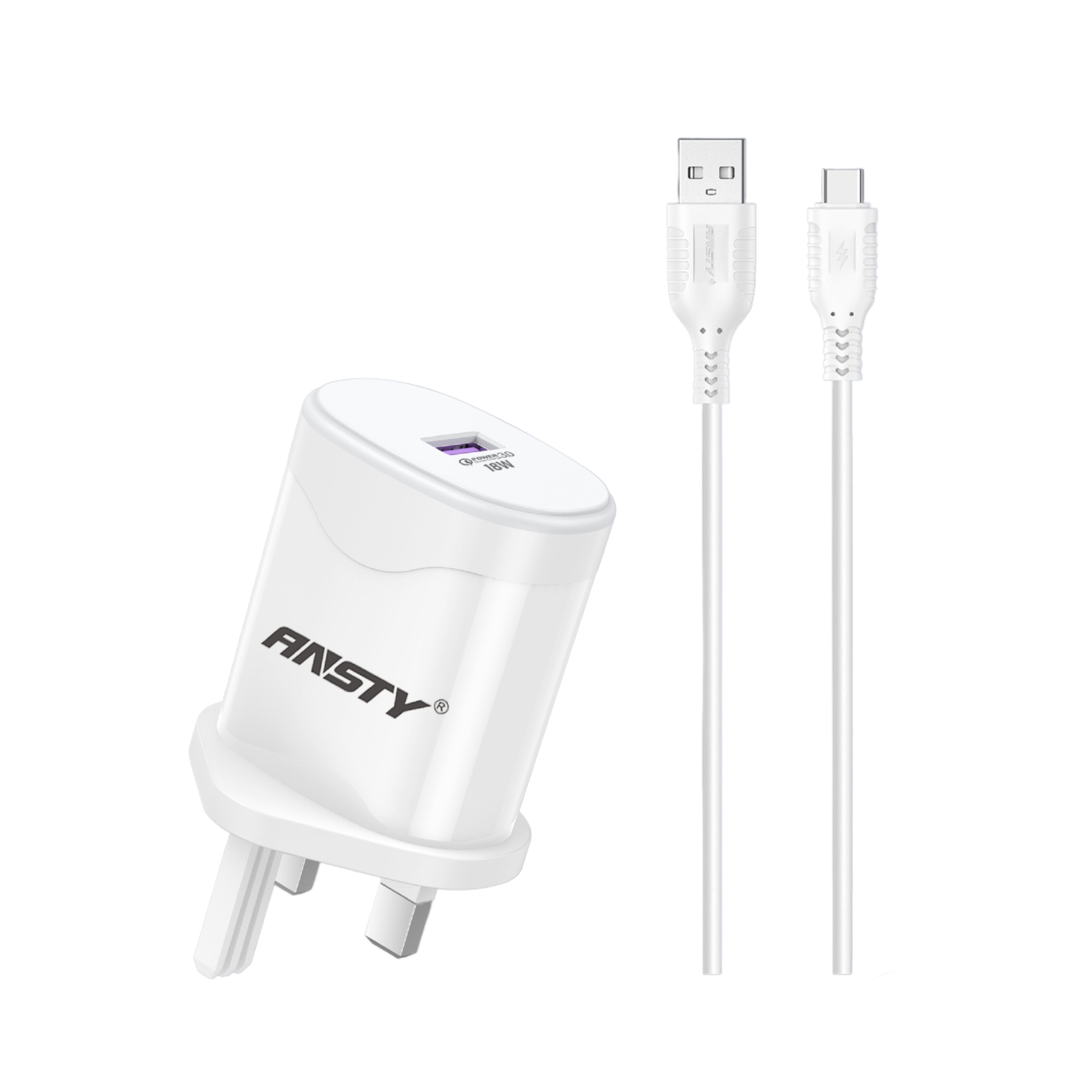 18W Quick Charger with Type-C Cable QK-017-T