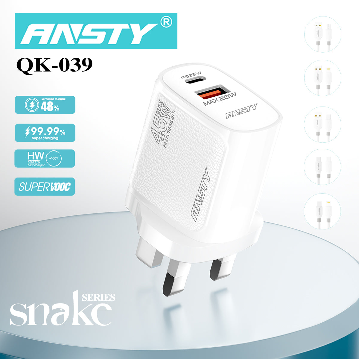 SNAKE SERIES MICRO USB CHARGING ADAPTER QK-039-A