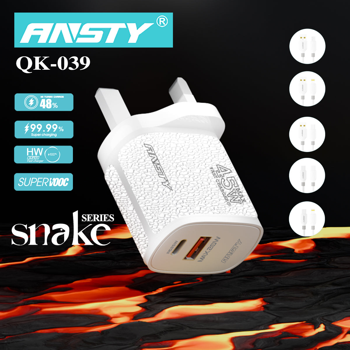 SNAKE SERIES MICRO USB CHARGING ADAPTER QK-039-A
