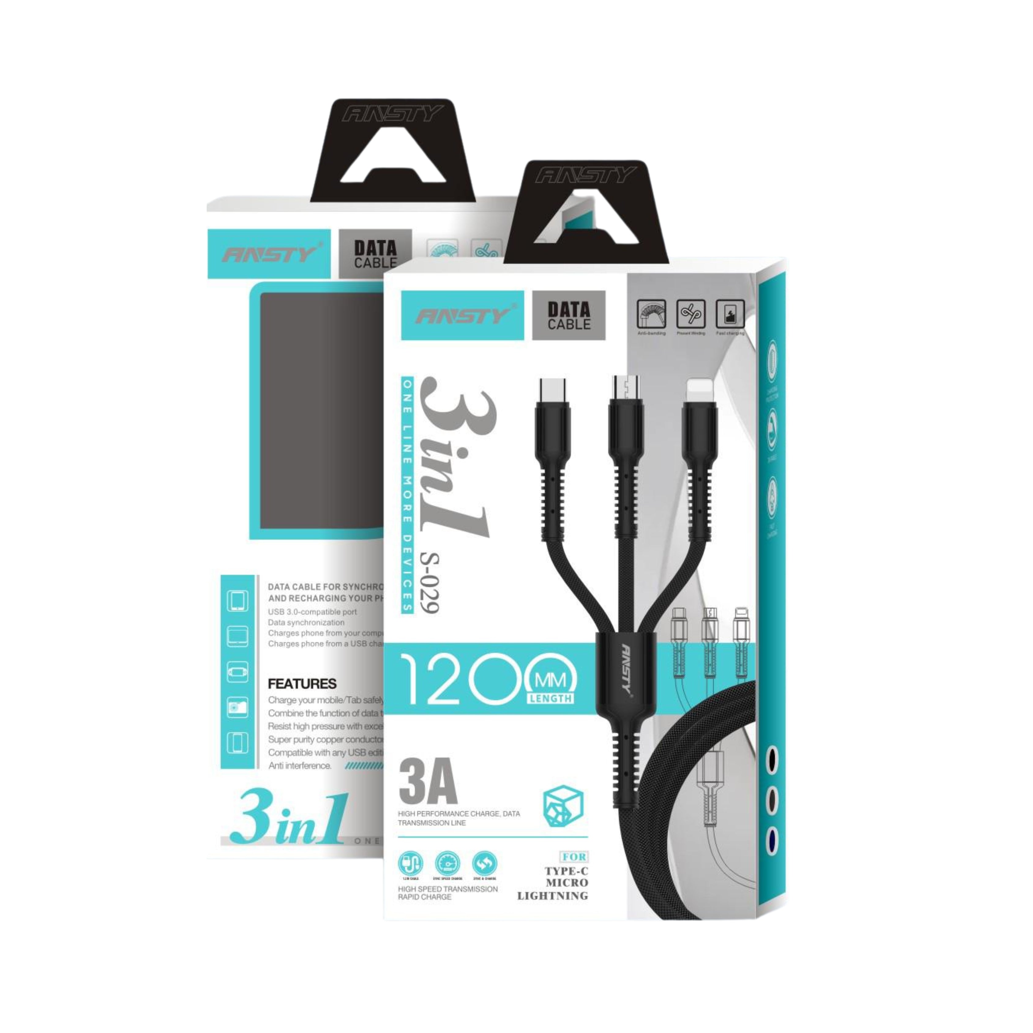 3-in-1 Data & Charging Cable S-029