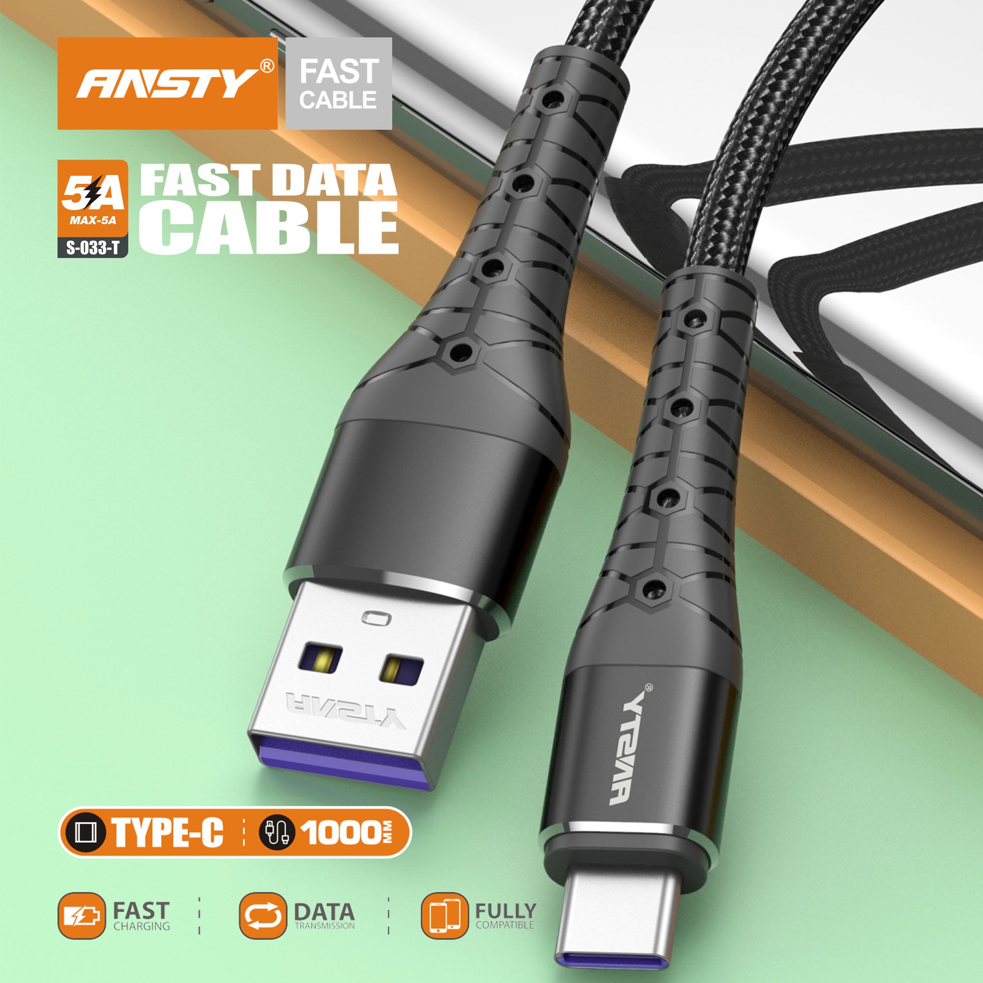 Type-C USB Fast Charging & Data Cable S-033-T