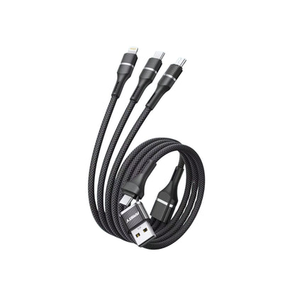 3in2 Metal 66W Fast Charging Cable S-036 Micro USB, Type-C & Lightning