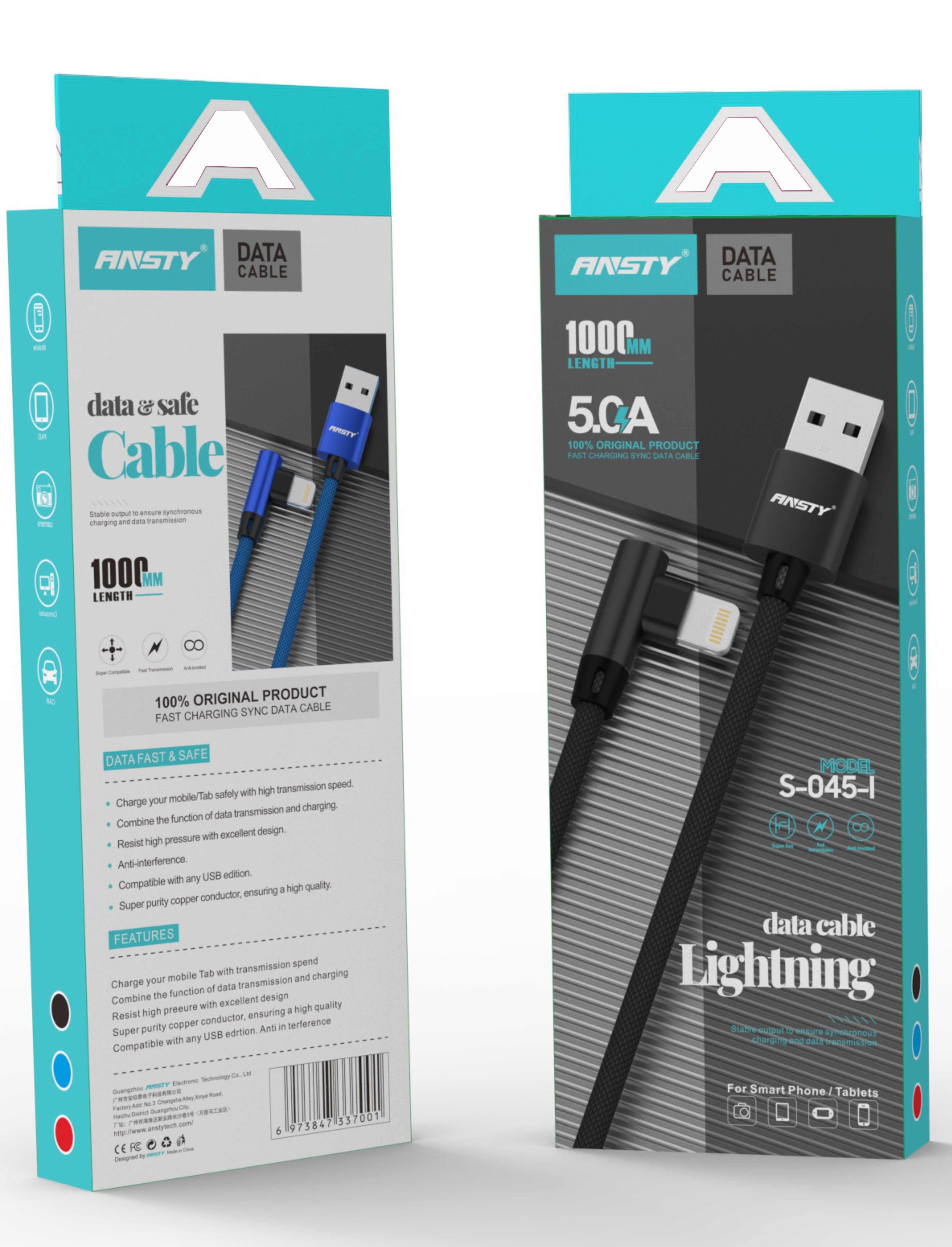 5.0A Fast Charging Lightning Data Cable S-045-I