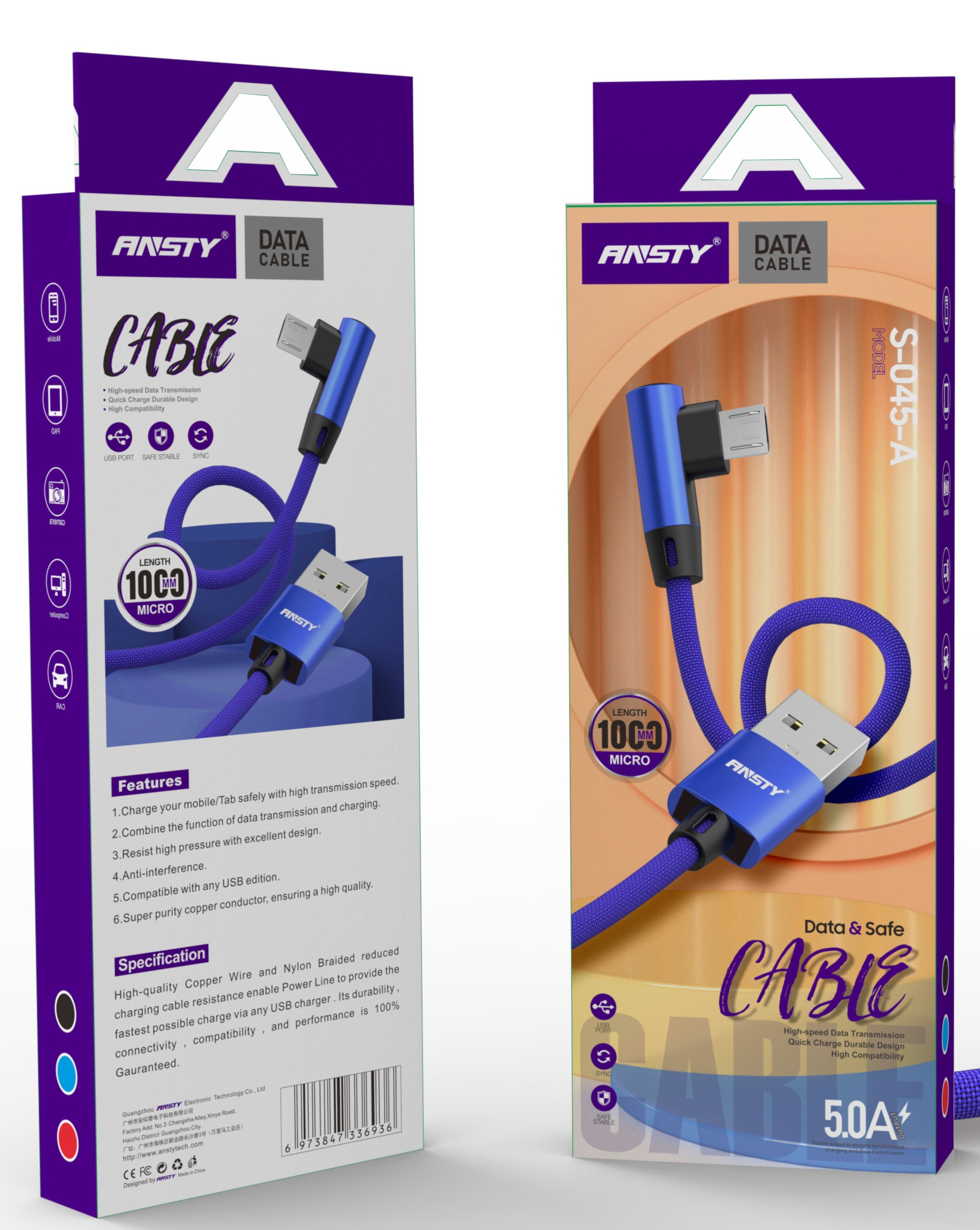 5.0A Micro USB Data Cable S-045-A