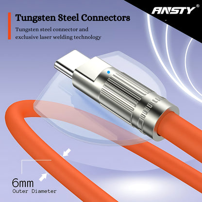 100W Type-C Fireproof Silicone Data Cable S-050-T