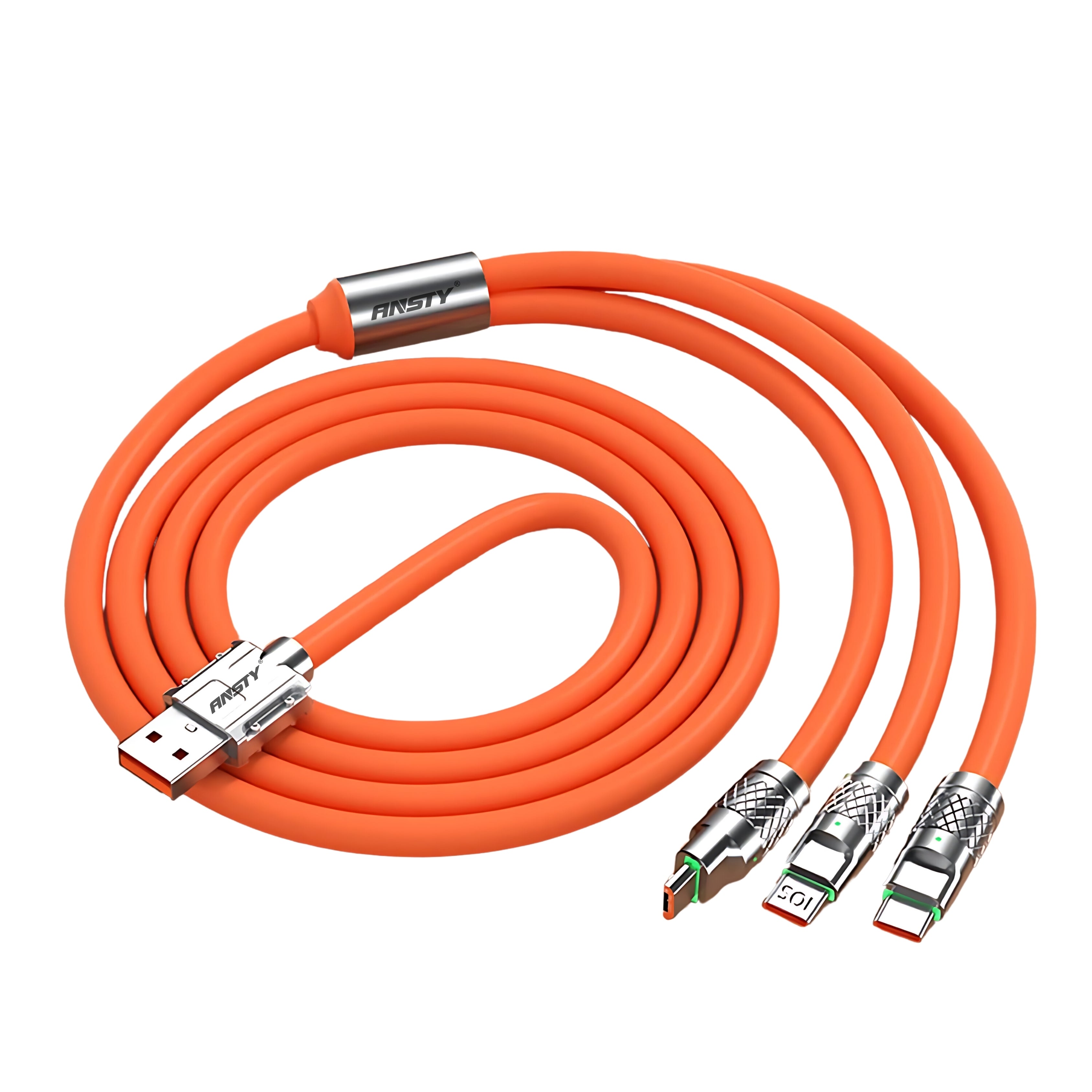 3 in 1 Silicone Fast Charging Cable with LED Light S-051