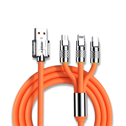 3 in 1 Silicone Fast Charging Cable with LED Light S-051