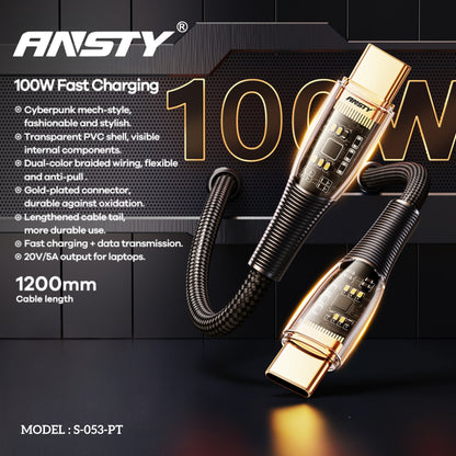100W Type-C to Type-C Fast Charging LED Cable