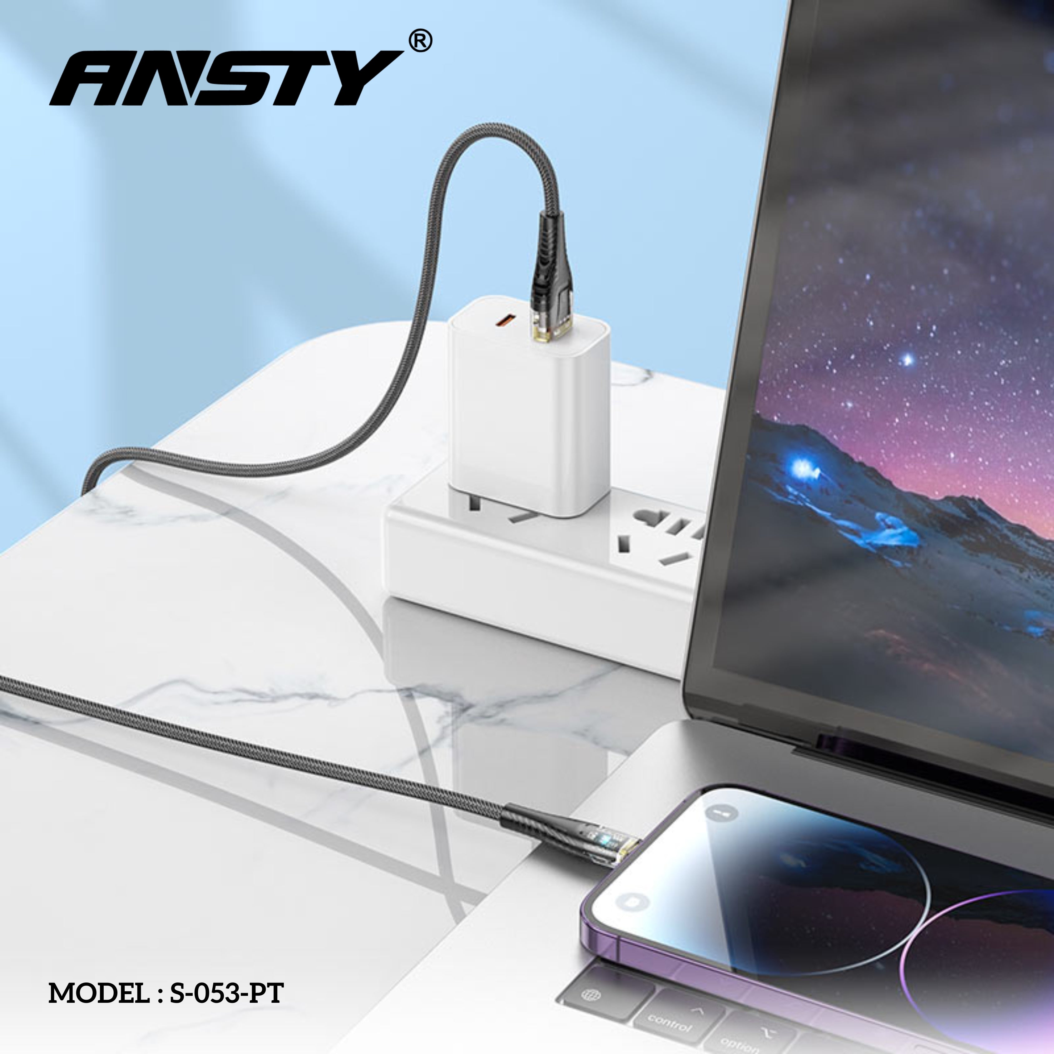 100W Type-C to Type-C Fast Charging LED Cable